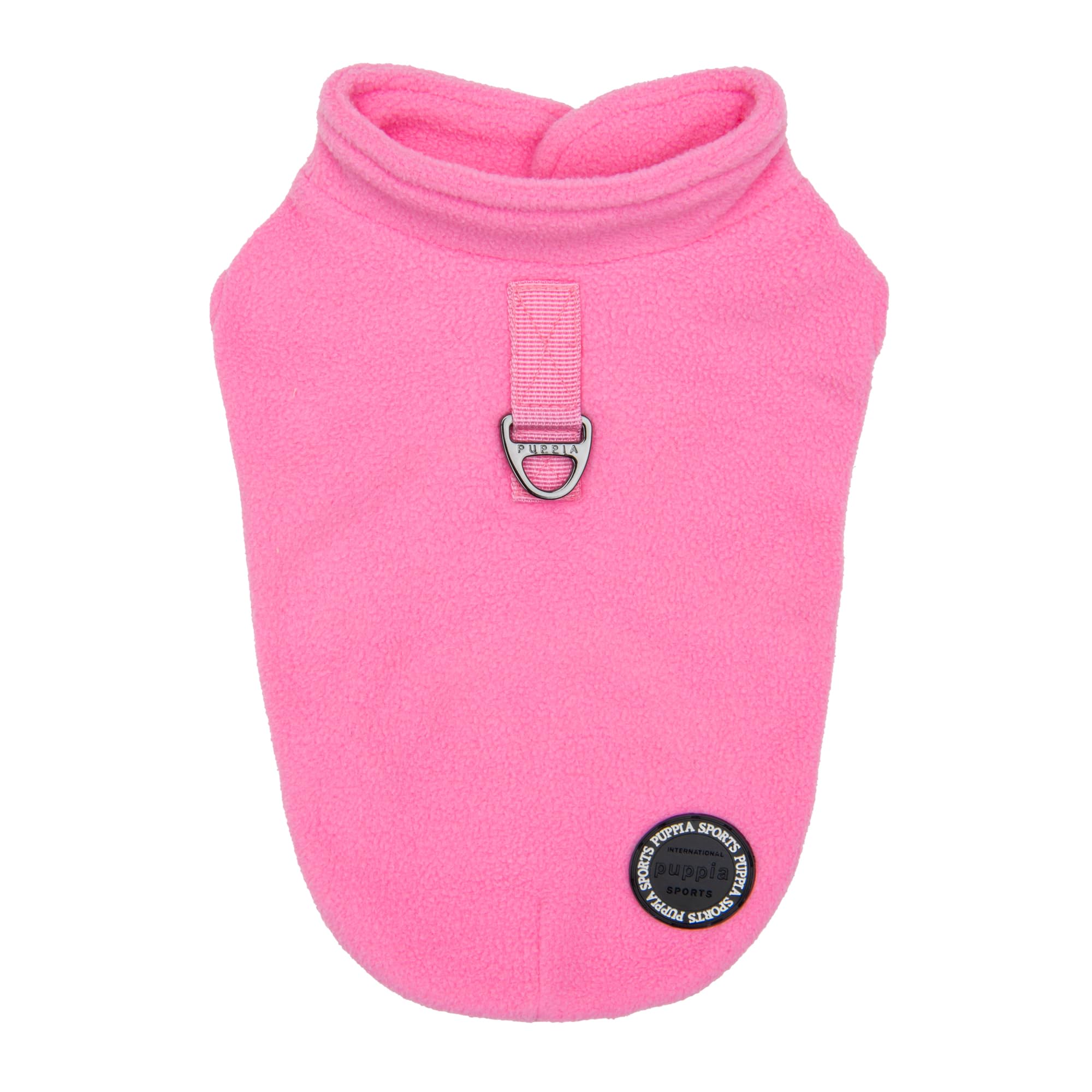Puppia Lucius Warm Winter Mock Neck Polar Fleece Shirts with Integrated Harness for Small and Medium Dogs Pink, Medium