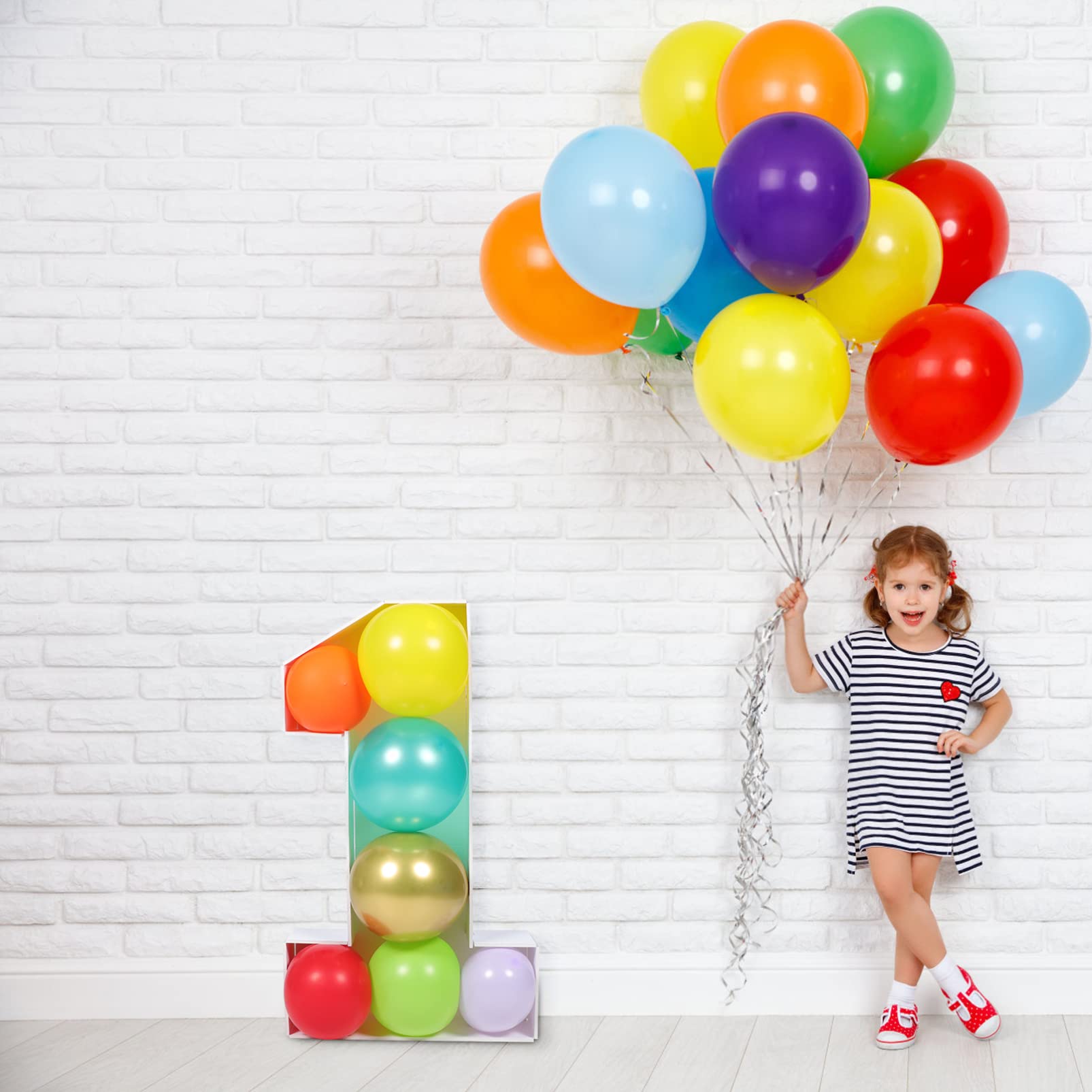 Marco De Globos De Números Decoración De Cumpleaños y Shower Caja De Globos Accesorio De Fotografía Para Fiestas Para Cumpleaños De Bebés y Decoraciones De