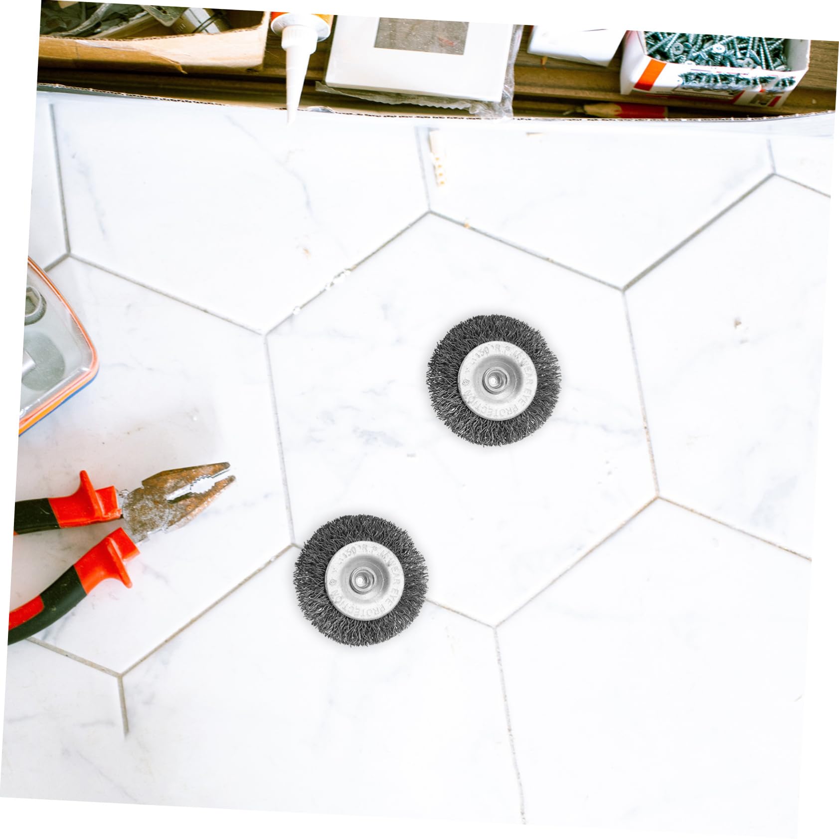 Unomor Handle Wire Brush Head 6pcs Wire Brush Wheel for Metal Cleaning for Drill and Grinder