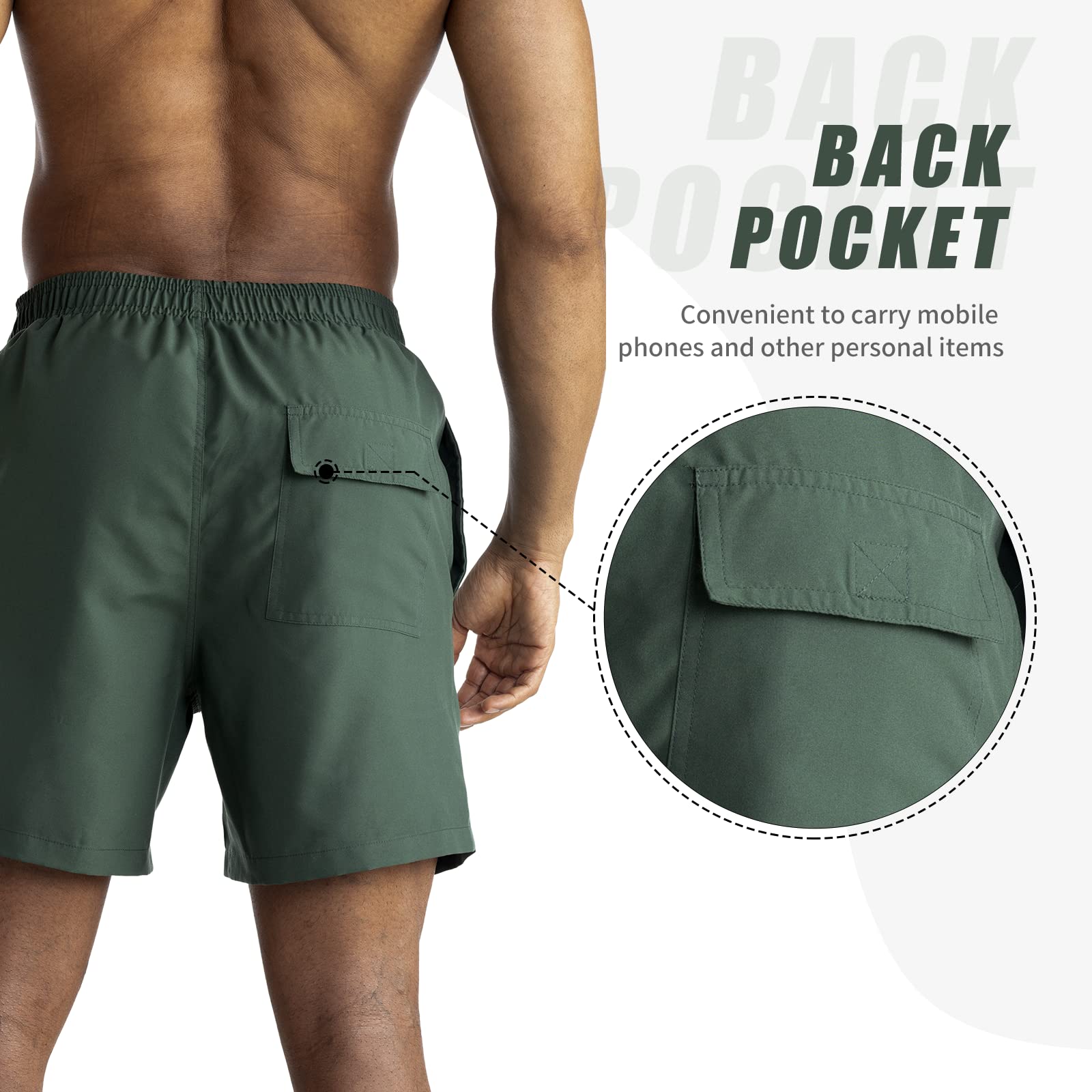 EDOTON Costumi da Bagno Uomo, Leggeri ad Asciugatura Rapida Costume Piscina Uomo Lungo Impermeabili Costume Uomo Mare con Cintura Regolabile e Tasche/Nuoto/Surf/Casual