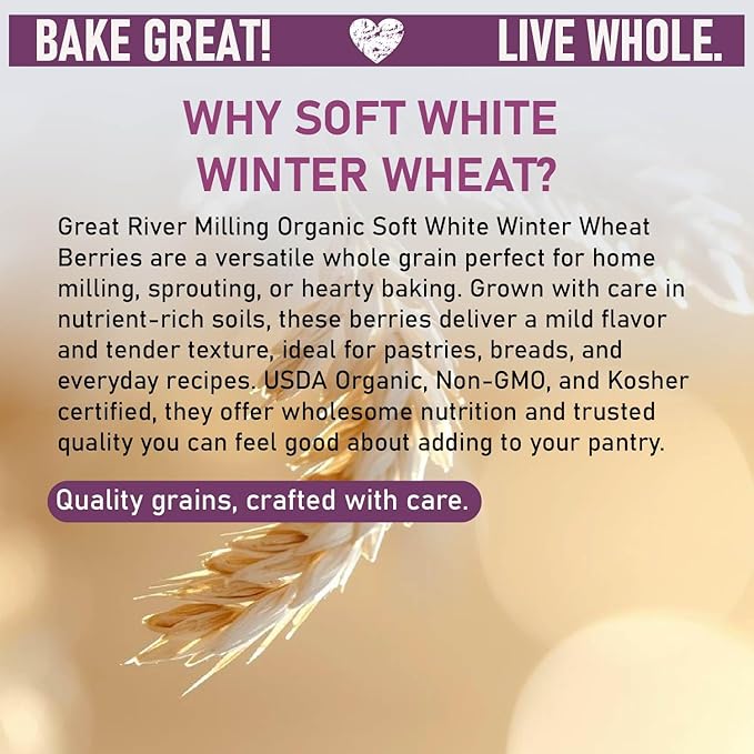 Great River Milling Trigo Orgánico de Invierno Blanco Suave - 5 lb miniatura 3