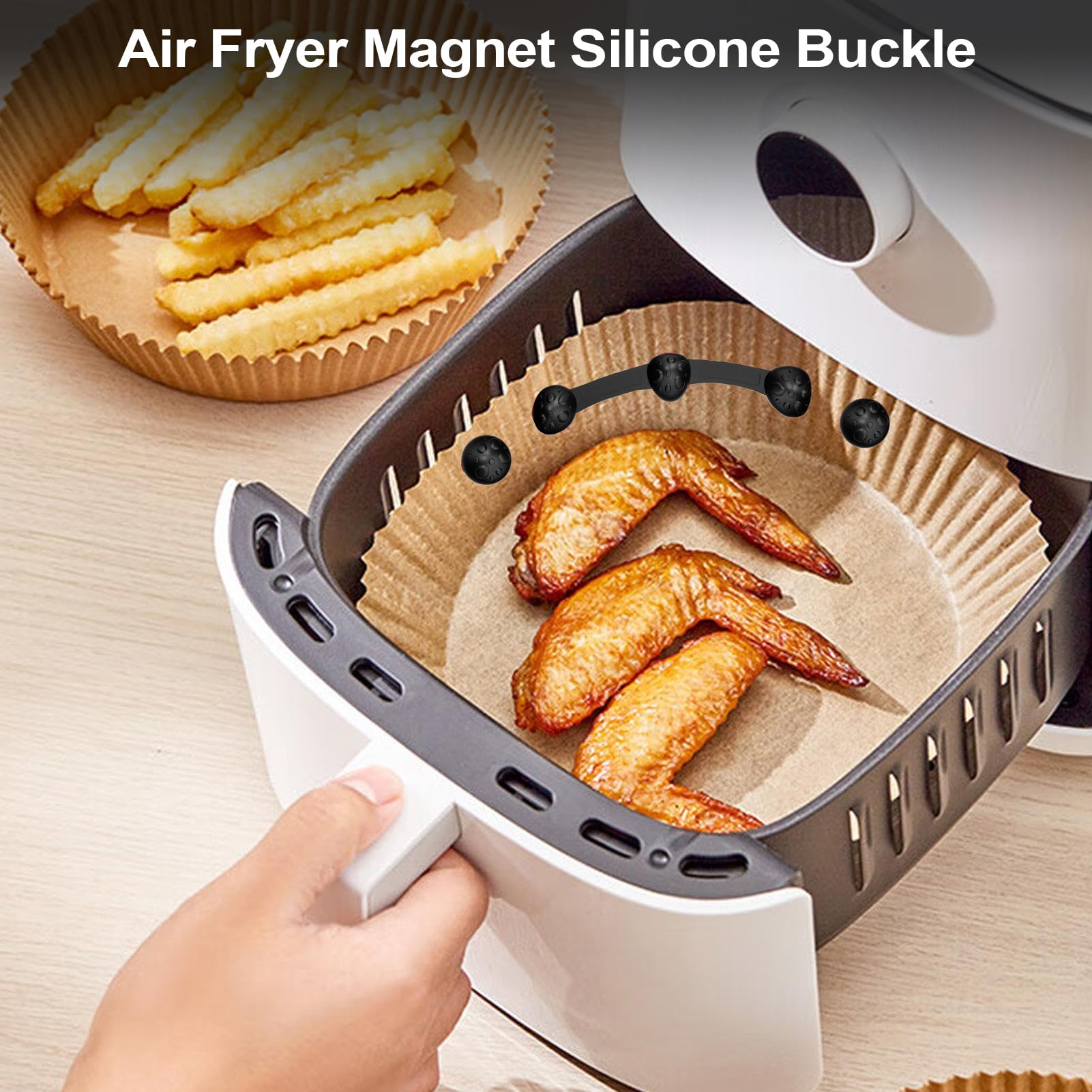 Imanes para Freidoras de Aire | Sujetador De Silicona para Cestillo De Freidora,Prevenir Quemados Cocina Libro Recetas Refrigerador Pizarra Puerta Aula Armario