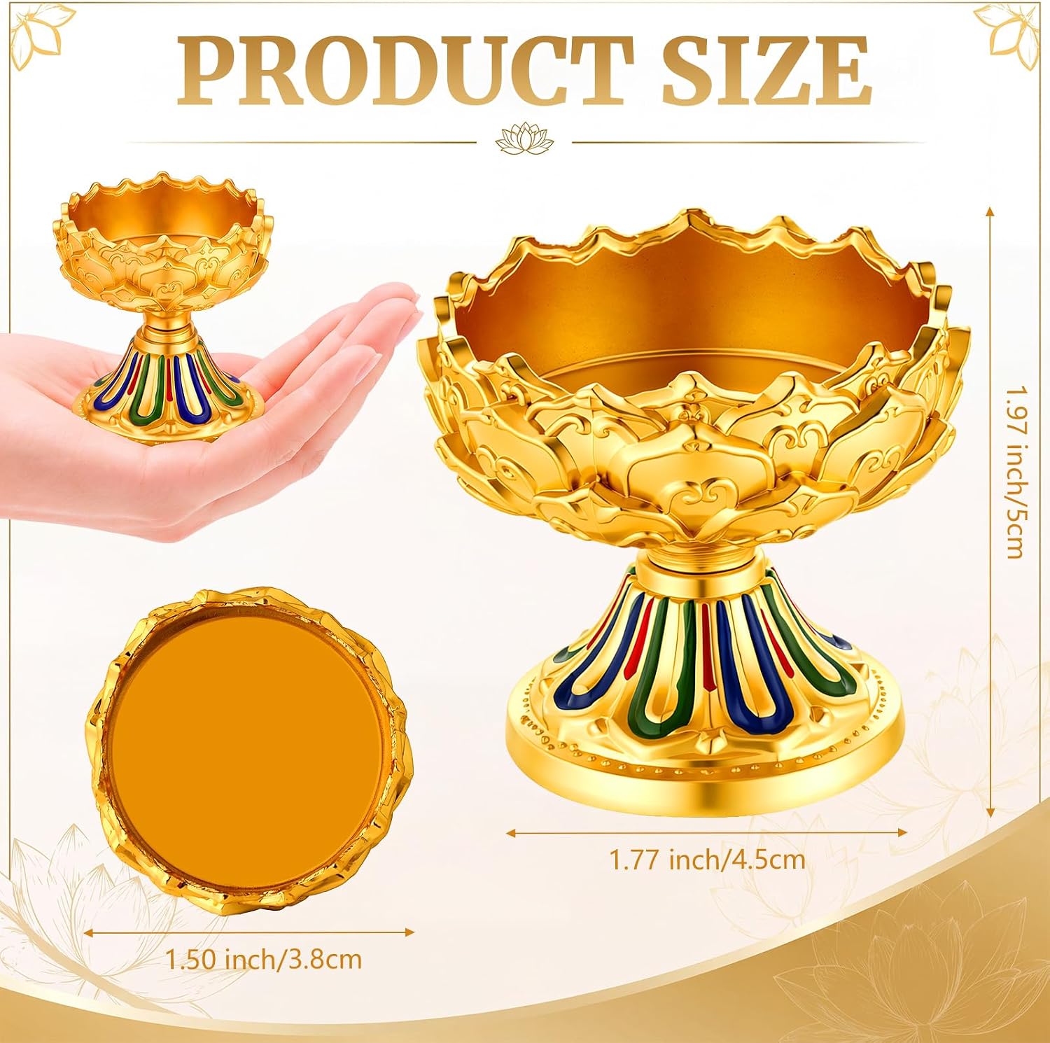 12 Pcs Brass Diyas for Diwali Diya Lamps for Pooja Return Gifts, Colorful