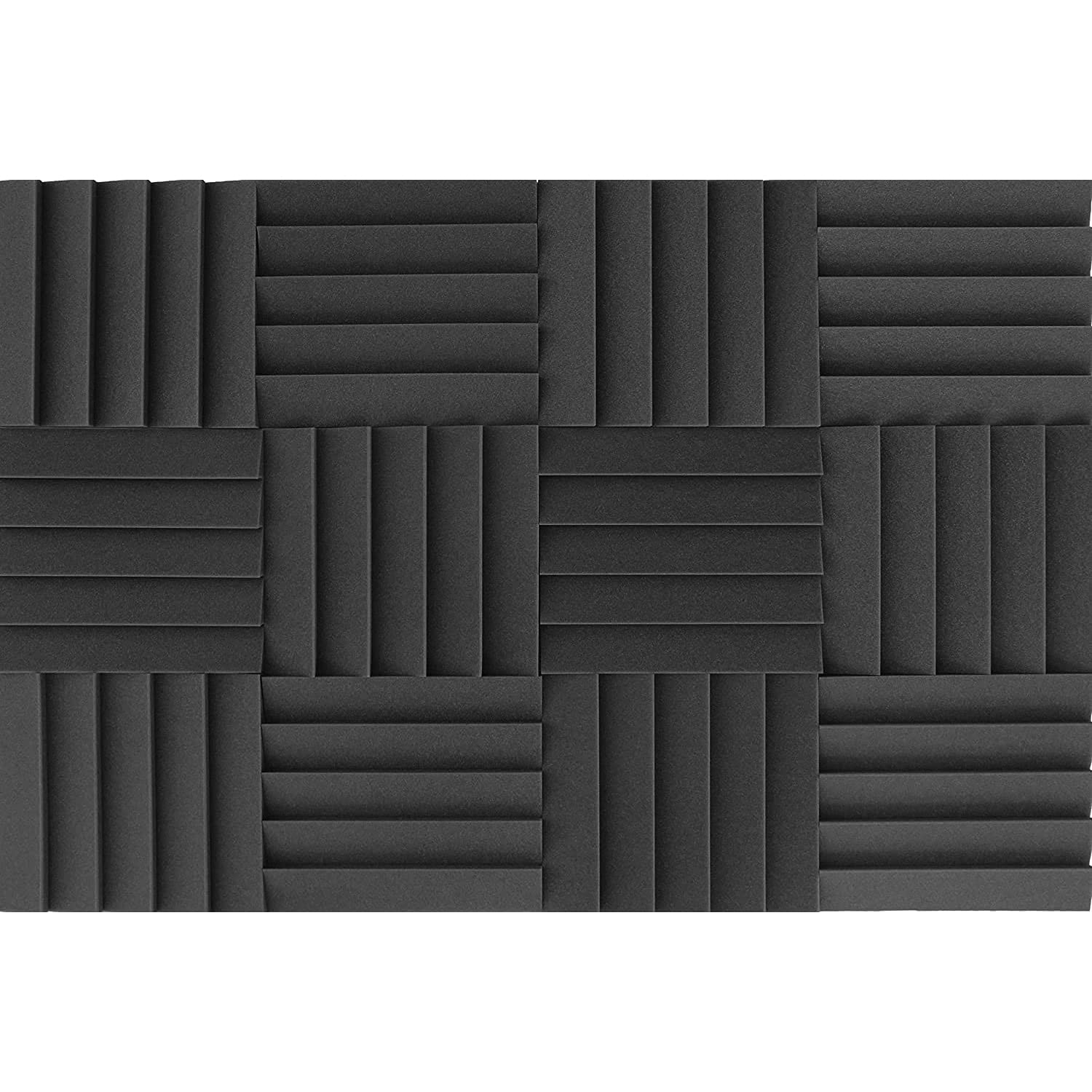 ACOUSPANEL Mousse Acoustique Panneaux Acoustiques Non Compressé 30x30x3cm Couleur Gris Anthracite (12 Unités)