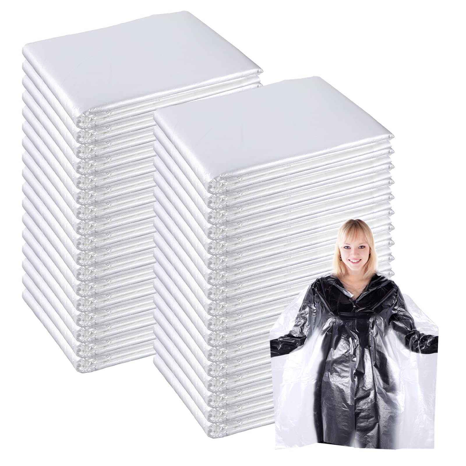 200 Pcs 47.2 x 35.4 Inch Disposable Capes Hair Salon, Hair Cutting Capes