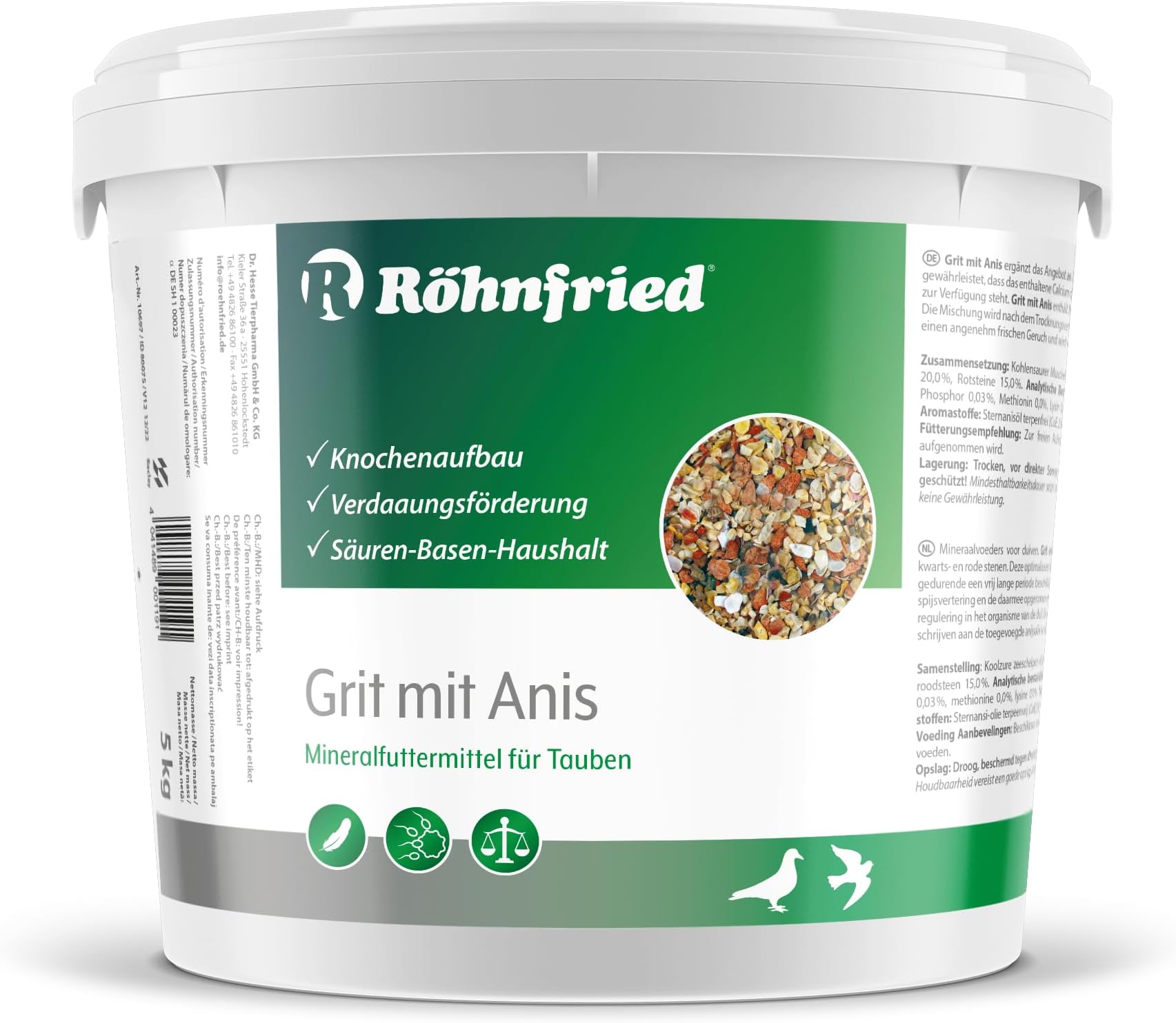 Röhn Fried Pigeon Grit With Anise – Optimum Minerals Boyfriend For Pigeons, 5 kg
