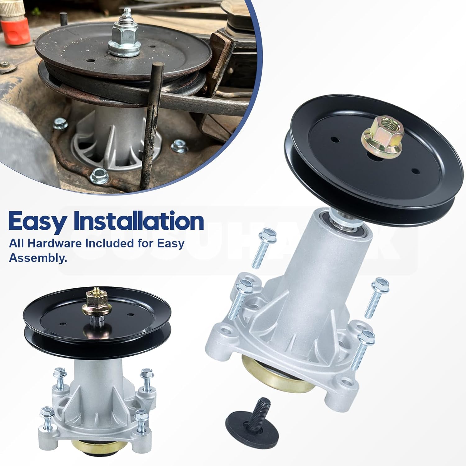 587819701 Spindle Assembly Kit with 197473 Pulley Replaces Craftsman 587819701 Mandrel Assembly Craftsman 42, 187292, 187281, 587125401, 532187281, 587820301, 587253301, 532195945
