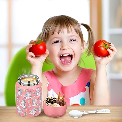 Miniatura 8 de Termo de sopa de 17 onzas para comida caliente para niños, tarro de comida aislado, contenedor térmico de almuerzo de comida caliente, lonchera de