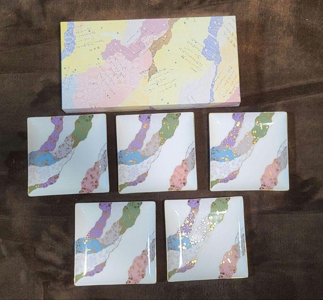 Amazon.co.jp: 翔山窯 美濃焼 きちぎり絵 銘々皿 5枚セット : ホーム