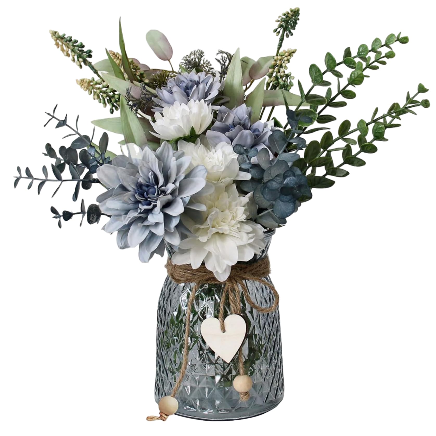 Fleurs artificielles avec vase 6,3 pouces Gcroet fausses fleurs salon et table