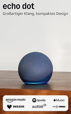 Echo Dot (Neueste Generation) | Smarter WLAN- und Bluetooth-Lautsprecher und gigantischem, sattem Klang | Tiefseeblau, mit Alexa+ Early Access