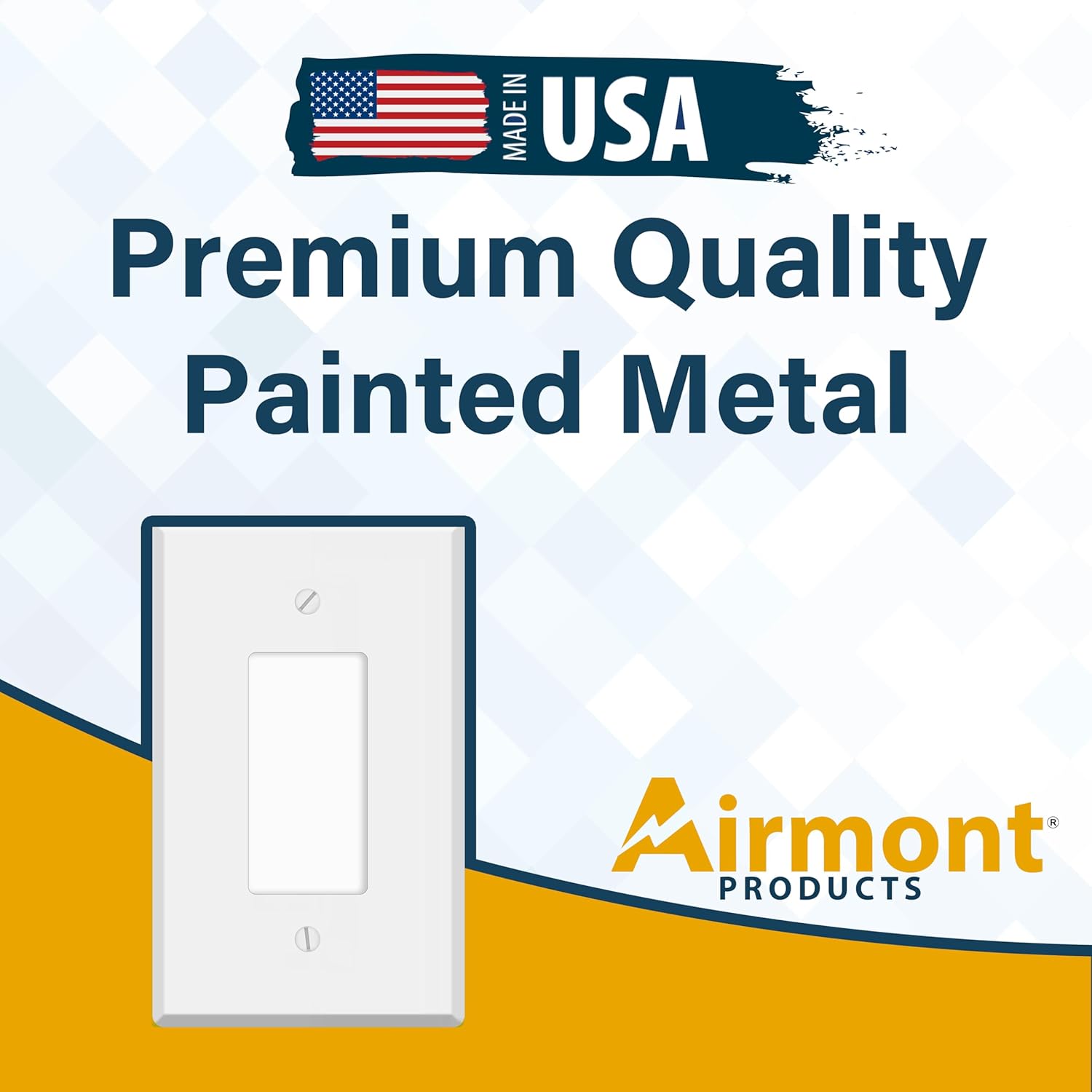 Oversized White Metal Wall Plates – 5.5" x 5.5" Decorative Covers for Outlets, Switches, Toggle, Rocker, Duplex, Smart Devices | 1-5 Gang Jumbo Faceplates (3 Toggle 1 Rocker, 4-Gang)