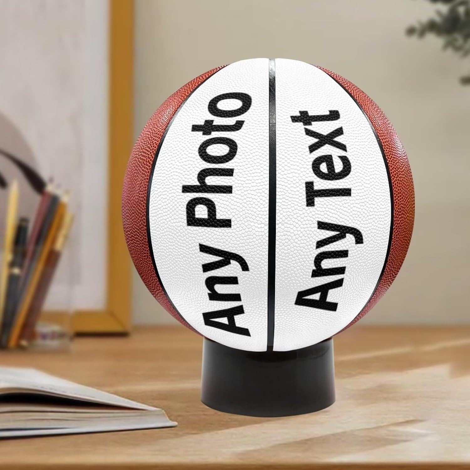 Personalized Custom Regulation Size Basketball with Your Photo Name or Text | Official Size 7/ Size 5 | Customized Double Panel for Coach, Dad, or Any Fan