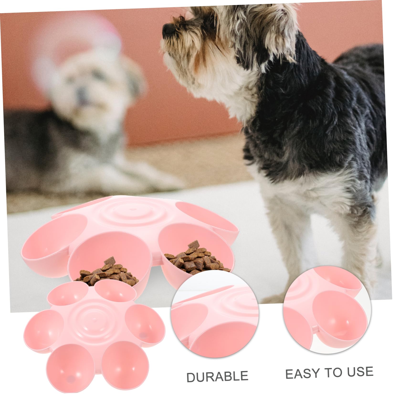 VICASKY Multipurpose Pet Food Bowl Cat Feeding Plate Dog Treat Dispenser Smooth Surface for Easy Cleaning Unique Flower Design Comfortable Mealtime
