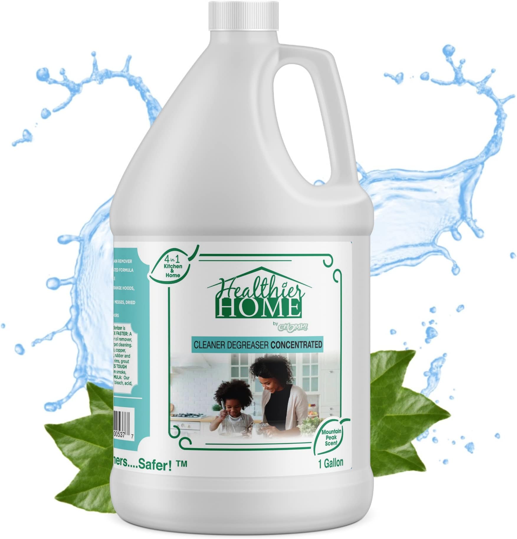 Chomp! Cleaner Degreaser Concentrated Refill: Healthier Home's Kitchen & Home Multi Purpose Degreasing Deodorizer & Stain Remover for, Kitchens, Appliances, Stoves, Ovens, Counters, Floors, Autos 1 G