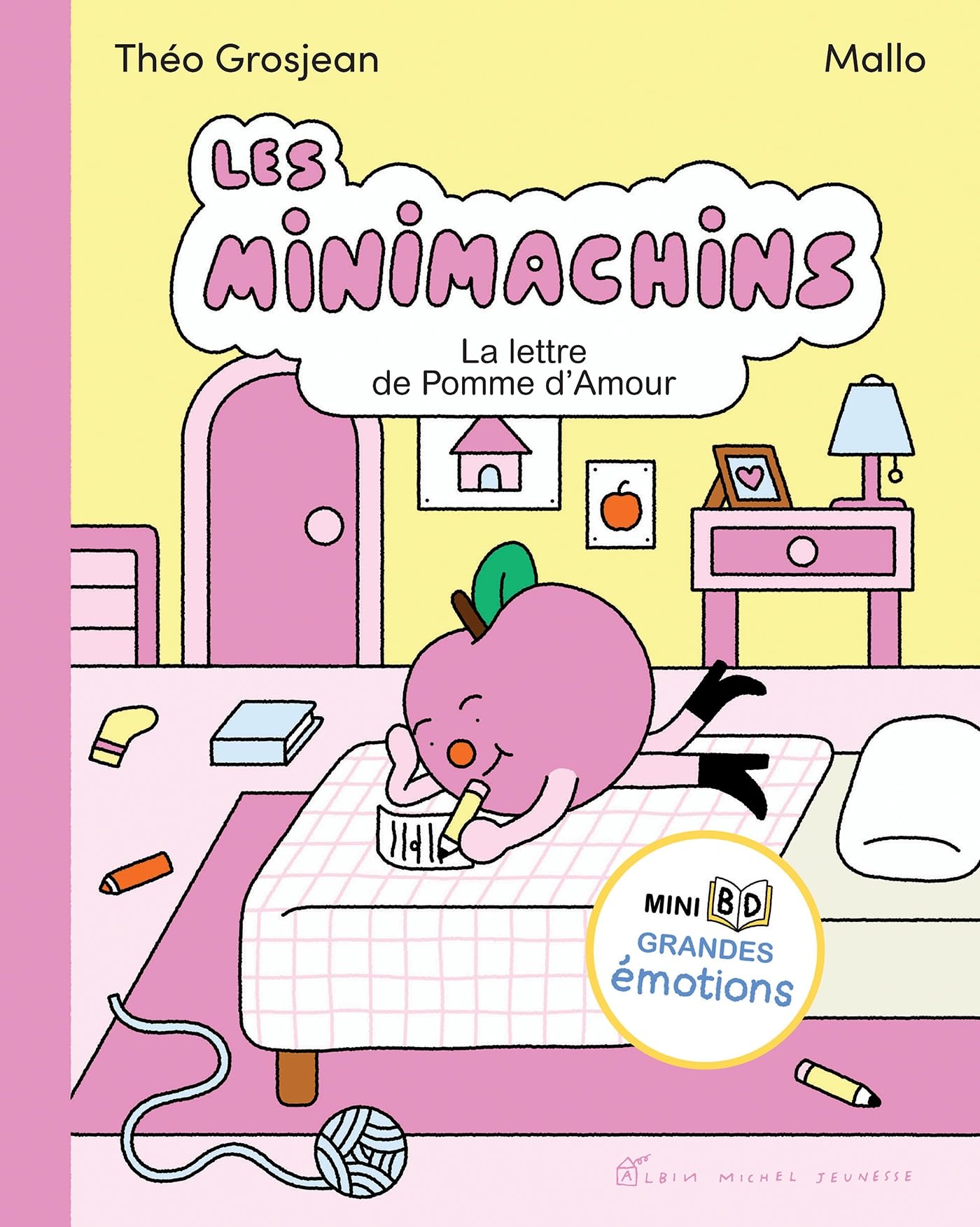 Les Minimachins - tome 4 - Pomme d'Amour a des papillons dans le ventre - Théo Grosjean - Albin Michel Jeunesse - cartonné - Bande dessinée jeunesse