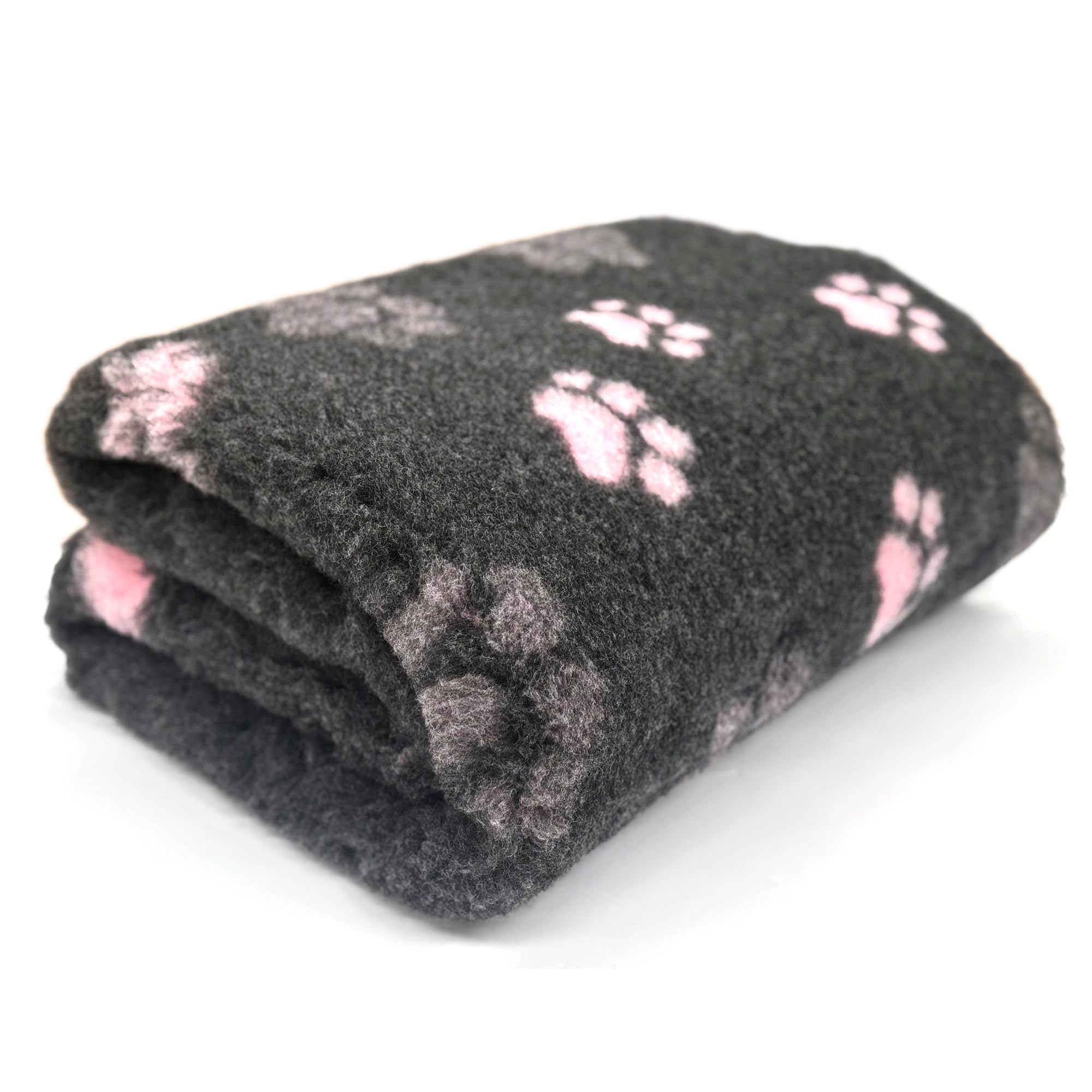 Profleece Premium 2 colour Vet Bedding, Quick Drying & Washable Fleece Bedding for Puppys & Dogs, Dog Bed Ideal for Whelping, Charcoal/Pink 150x500 cm