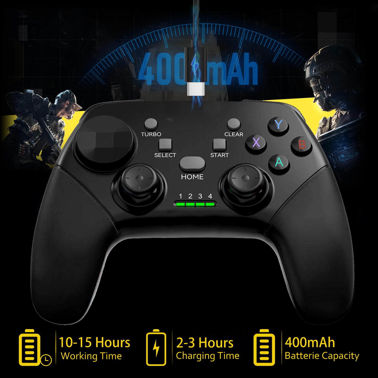 Joso Controller di gioco mobile wireless per iOS, Android, iPad, tablet, PC, controller del telefono per iPhone 14/13/12/11, Galaxy S22/21, telefoni Android, COD Mobile, Genshin Immpact, Cloud Gaming