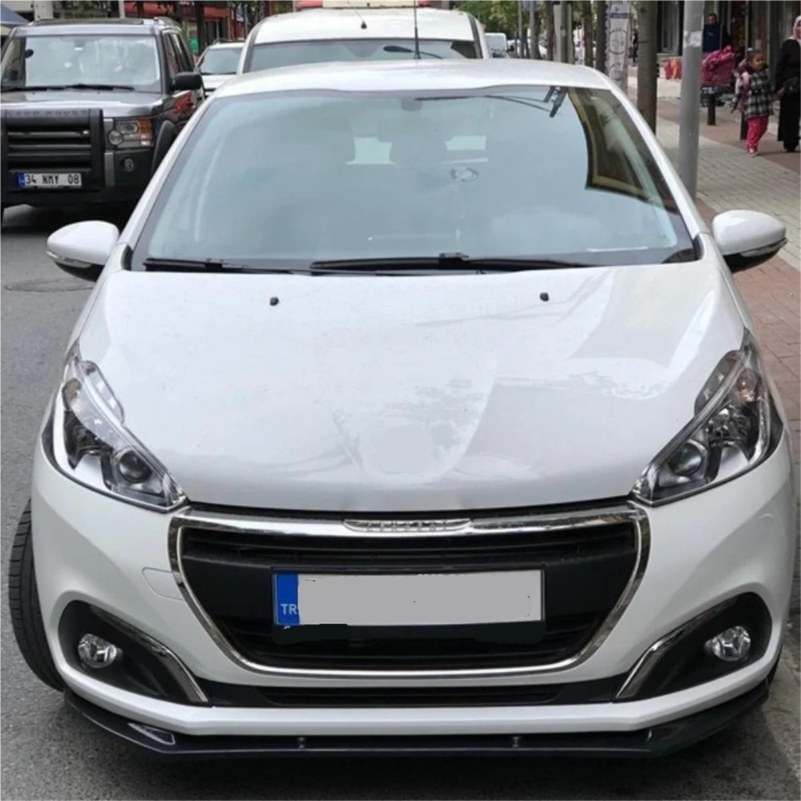 spoiler samochód warga ochronna 3 szt. przedniego zderzaka do Peugeota 208 2012-2018 Zestaw akcesoriów samochodowych Spoiler Splitter Dyfuzor(Gray)
