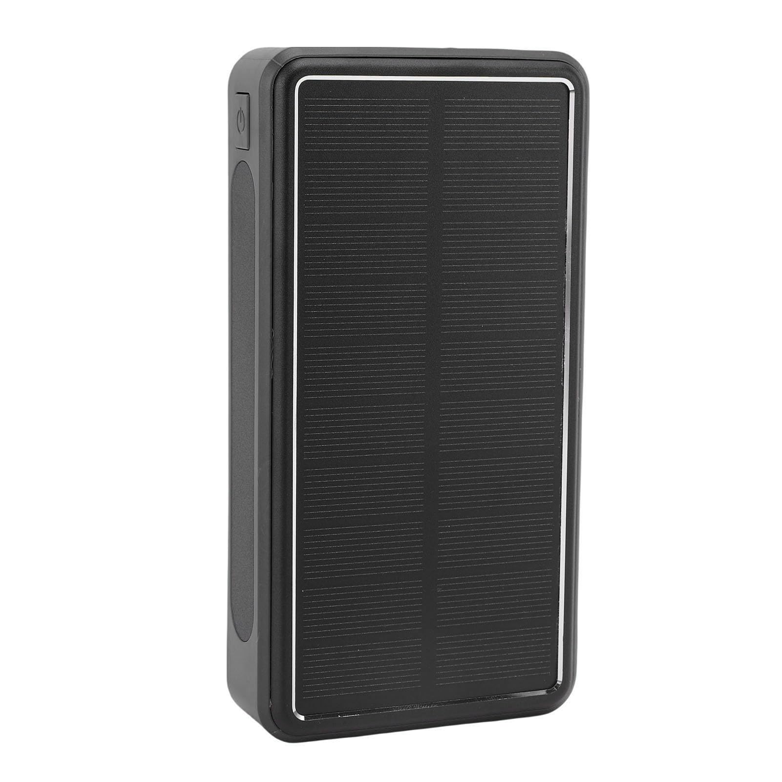 Asixxsix 50000 MAh Solar Power Bank, Portalble Baterble Bateria z latarką, ładowarka Telefoniczna do Domu na Zewnątrz, Aluminium Aluminium Aluminiowe (BLACK)
