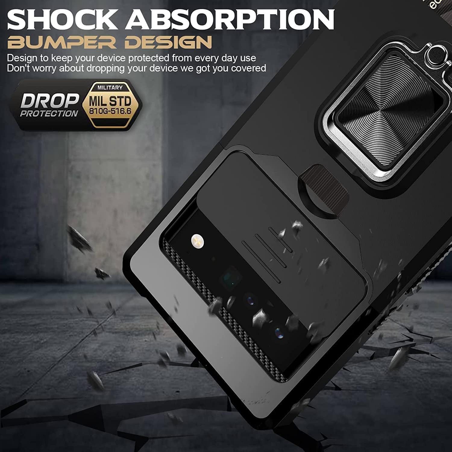For Google Pixel 9 Pro / 9 Pro Rugged Case With Rotating Magnetic Ring Stand