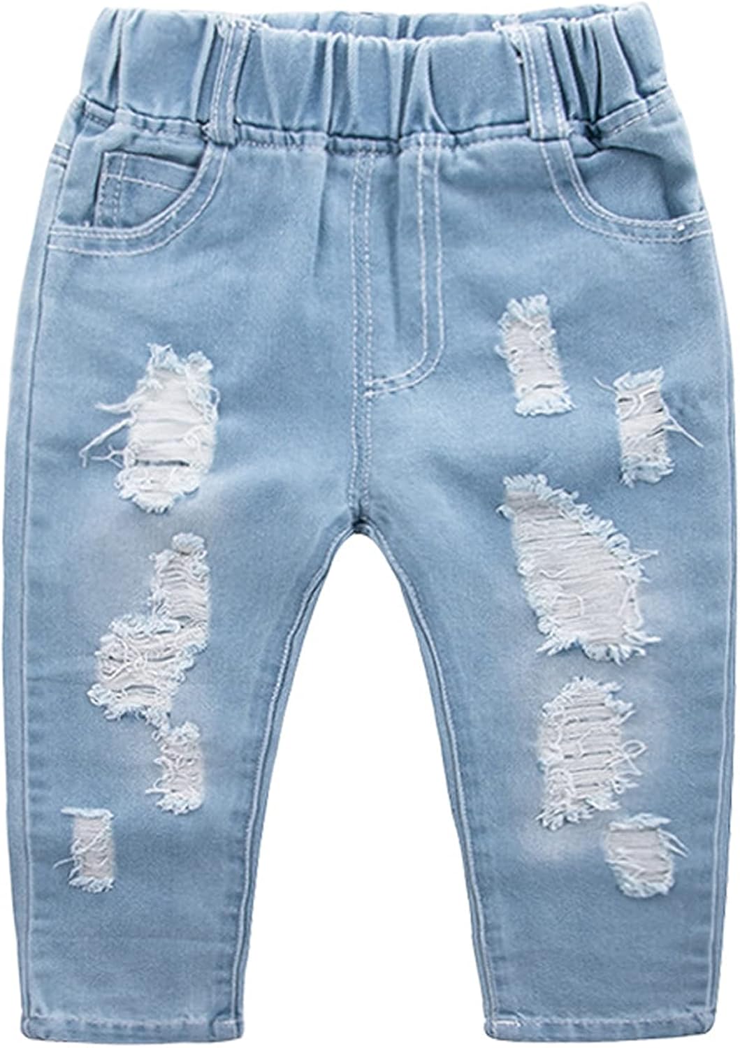 EISHOW Unisex Baby Ripped Jeans,Toddler Kids Elastic Waist Jeans Casual Pull on Jogger Denim Pants Harem Trousers: Clothing, Shoes & Jewelry