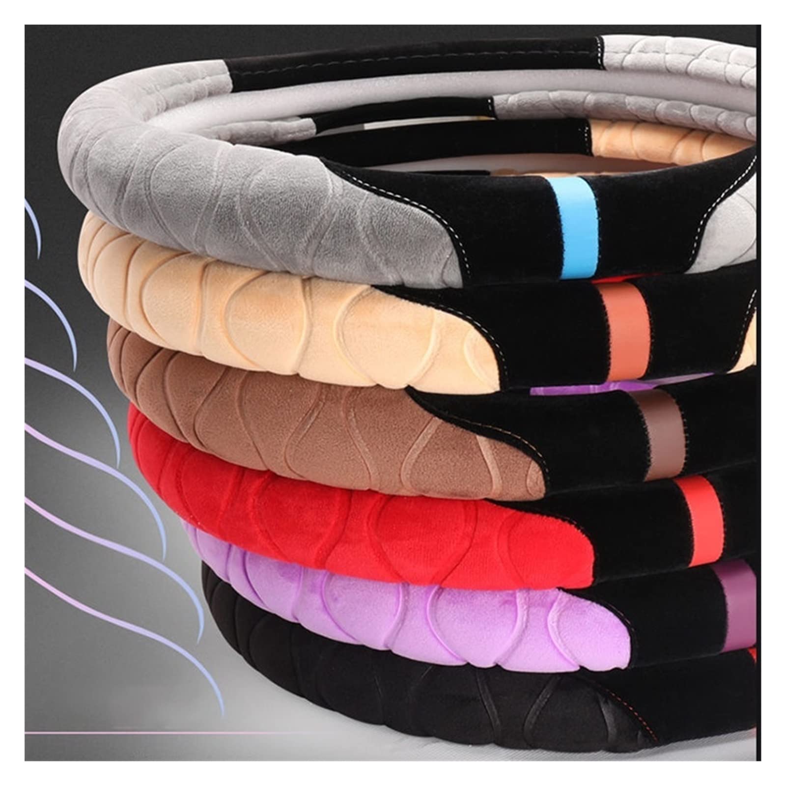 Stuurwielhoes Stuurhoezen Voor 37-38 Cm 95% Cars Antislip Winter 6 Kleuren Pluche D-type Stuurhoes M Maat Voor Buitendiameter Van Stuurwiel (Kleur : 2