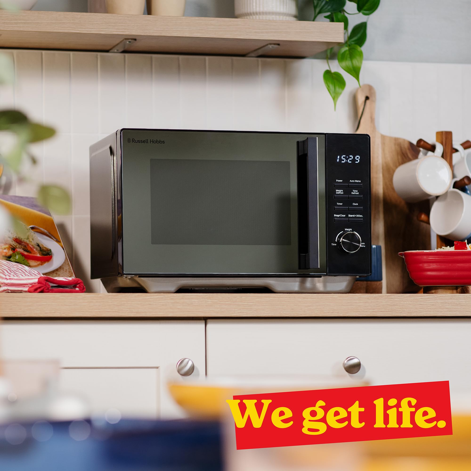 Russell Hobbs 23L Flatbed Digital Microwave with 800W Power, 8 Auto-Cook Menus, Defrost Function and Child Lock in Black, RHFM2365B — view 8