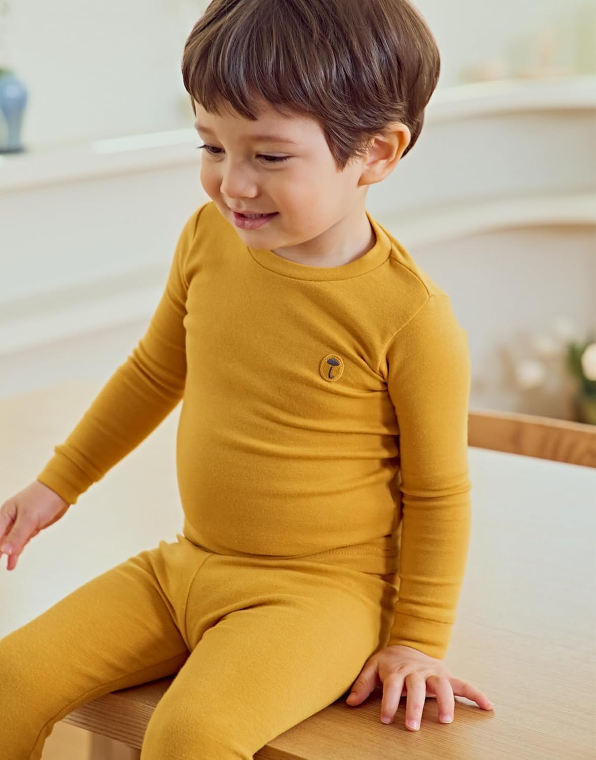 moimoln 6M-8Y Modal Cotton Solid Soft Breathable Baby Toddler Boys Girls Snug fit Pjs Long Sleeve Pajamas Set Sleepwear Daily - Image 3