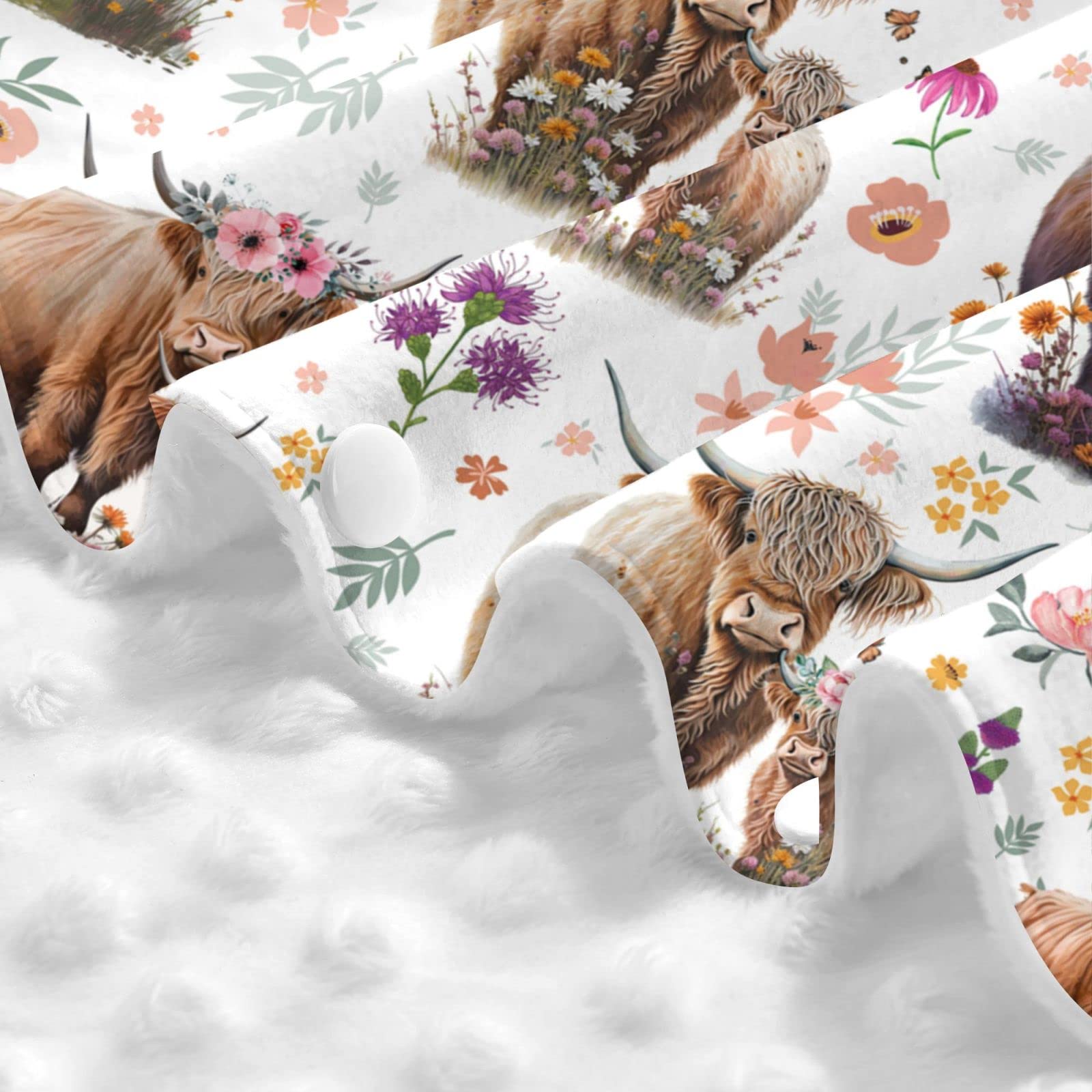 Chririnla Highland Cow Car Seat Cover Full Set14 Piece,Car Coaster Auto Rear View - View #5