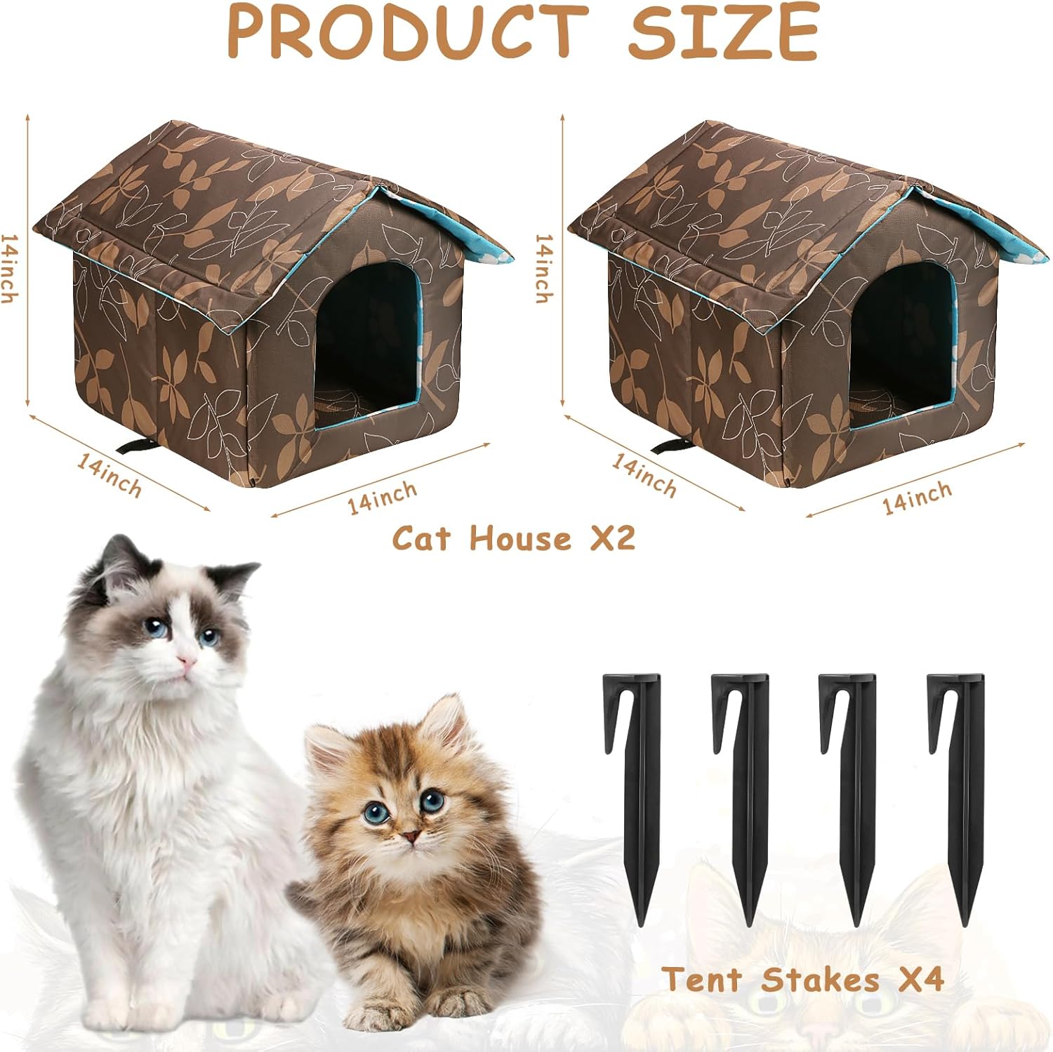Ultimate Shelter: 2PCS Weatherproof Cat Houses for Feral Friends!