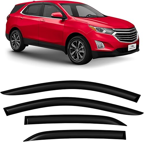 Voron Glass Protectores de lluvia extra duraderos con cinta adhesiva para Chevrolet (Chevy) Equinox 2018-2024, deflectores de ventana, viseras de