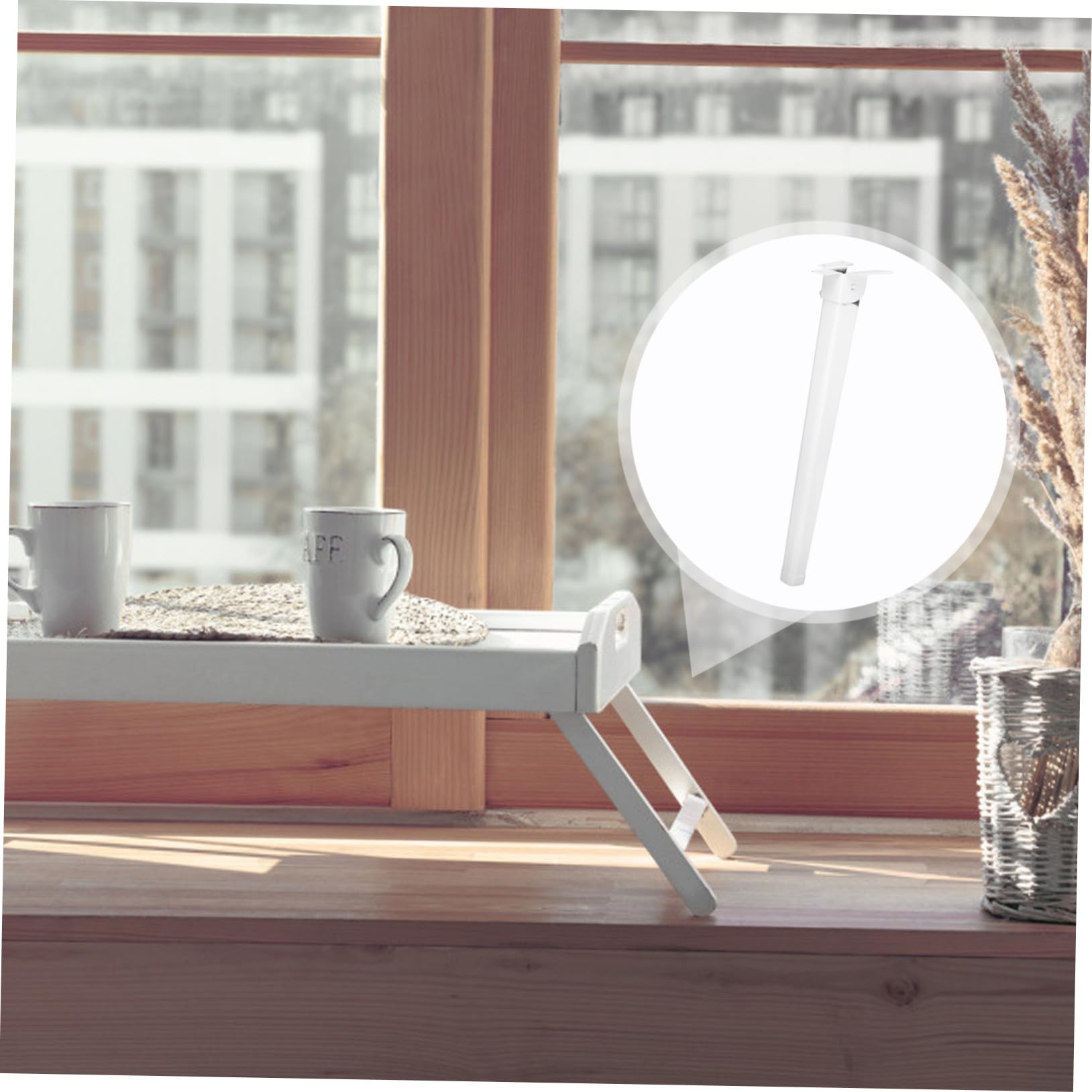 Klappbares Möbelbein aus Eisen, 4 Stück, 28cm, Weiß, für Tisch