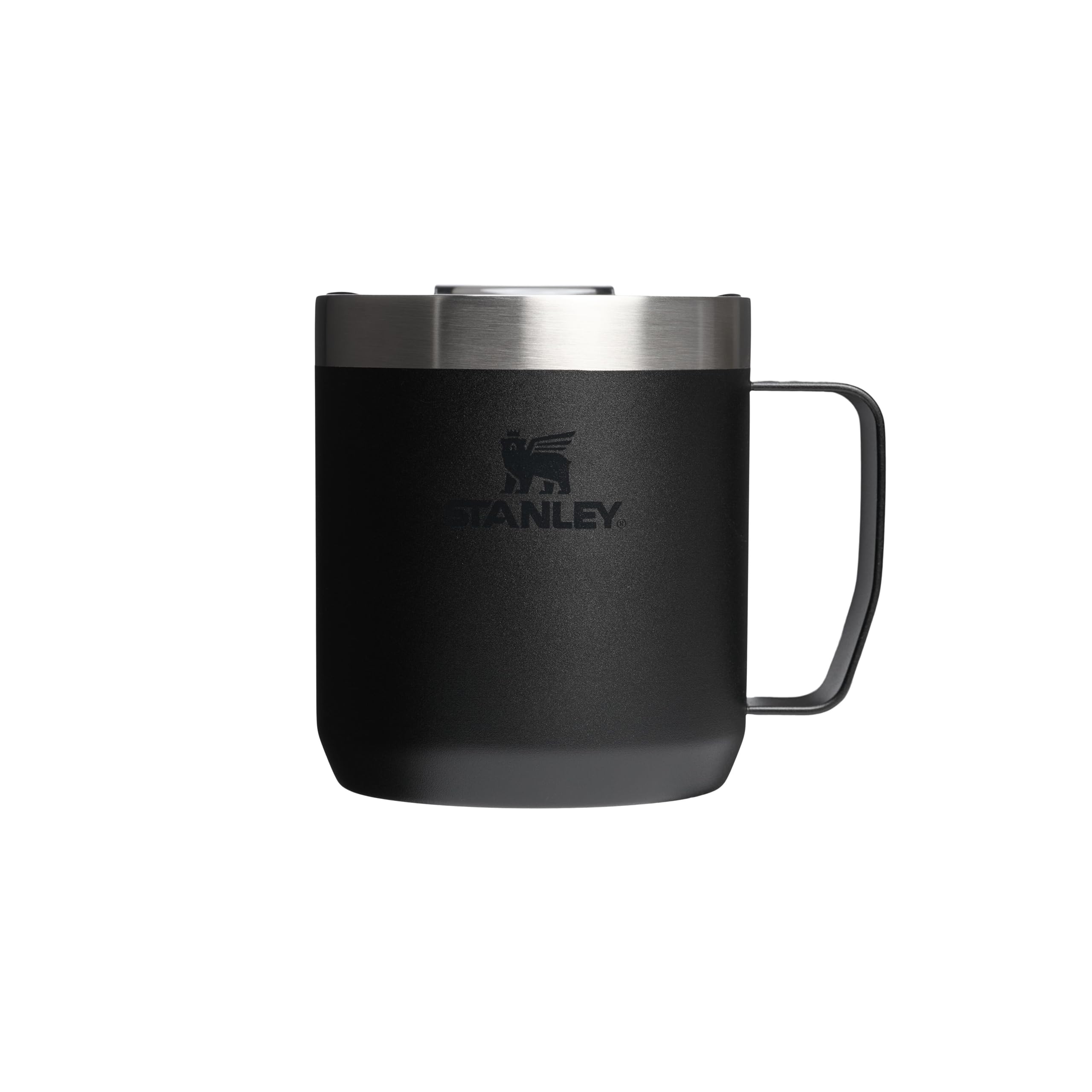 STANLEY 1913 Classic Legendary Camp Travel Mug 0.35L - Keeps 1.5 Hours Hot - 3 Hours Cold - Dishwasher Safe - Stainless Steel Coffee Cup - BPA-Free - Black 2.0