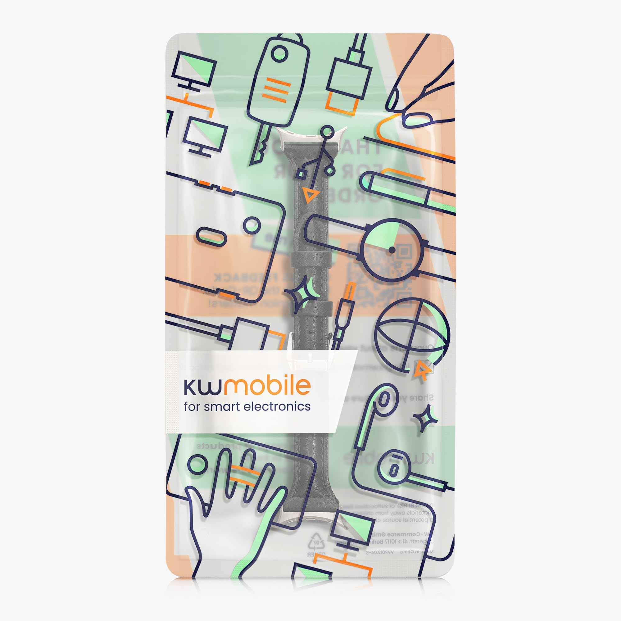 kwmobile pasek do zegarka z prawdziwej skóry kompatybilny z Google Pixel Watch 3 45mm / Watch 4 45mm - pasek wymienny do fitness trackera - pasek do smartwatcha - czarny