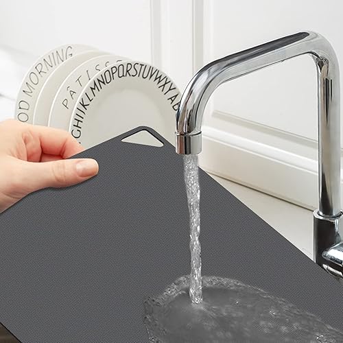 Miniatura 5 de WK Juego de 10 tablas de cortar de plástico flexibles para cocina, alfombrillas de corte de plástico con agujero, tabla de cortar codificada por