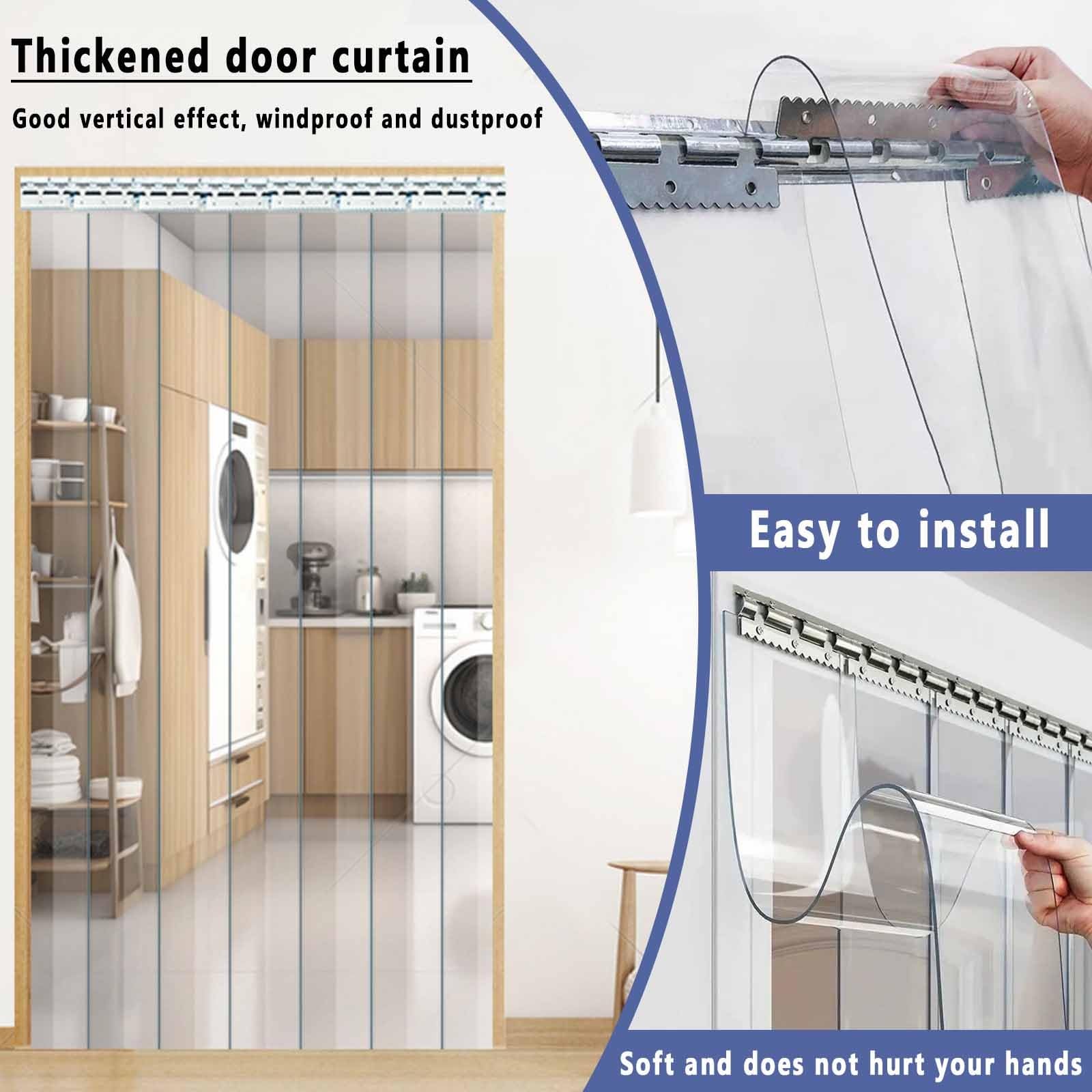Rideau De Porte Laniere Plastique Rideaux À Lamelles Verticales Transparent Rideau Exterieur Porte Anti Chaleur Rideau Exterieur Impermeable(2.5mm,W18cmxH260cm)