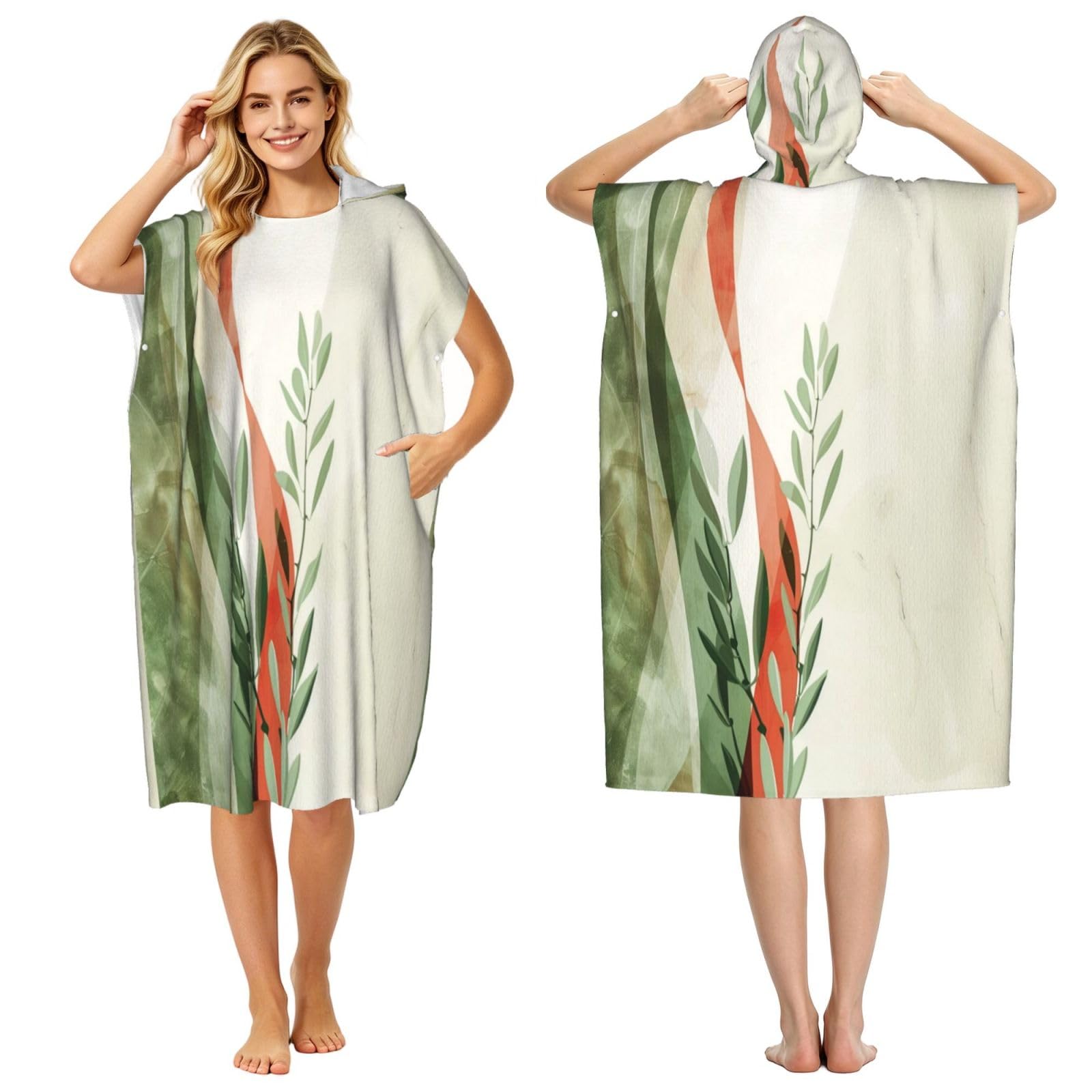 DTHKJNLSF Italy Flag Adult Hooded Beach Poncho Towel