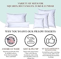 Vista 6 de Pillowflex - Inserto de almohada de plumón sintético de 16 x 22 pulgadas, ultra suave, almohada grande rectangular, lumbar, para la espalda