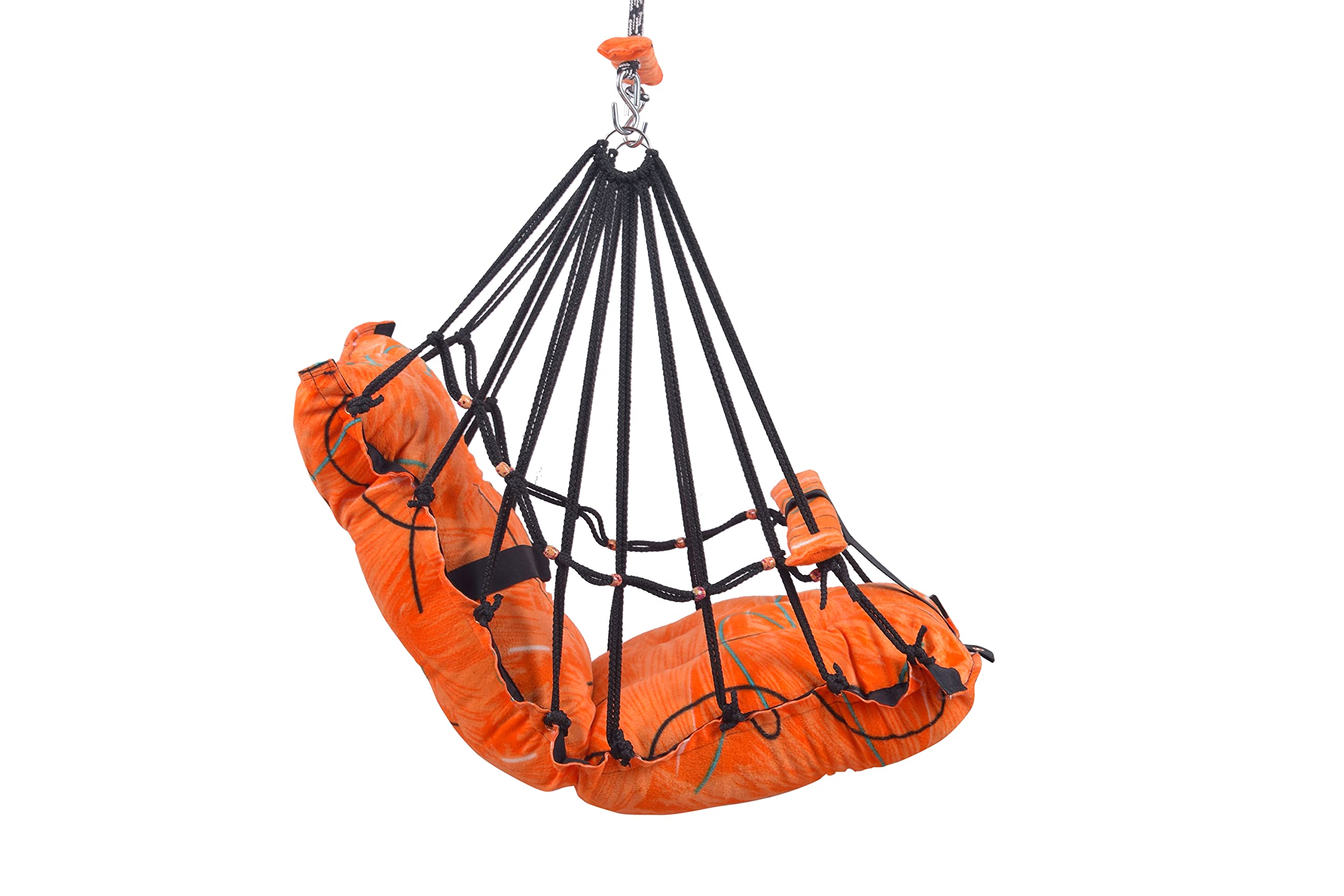 BOFFLE Cotton Swing Chair for Kids Baby's Children Folding and Washable1-3 Years with Safety Belt/Home,Garden Jhula for Babies|Swing for Kids | Seat and Back Side 16x16 inch 1