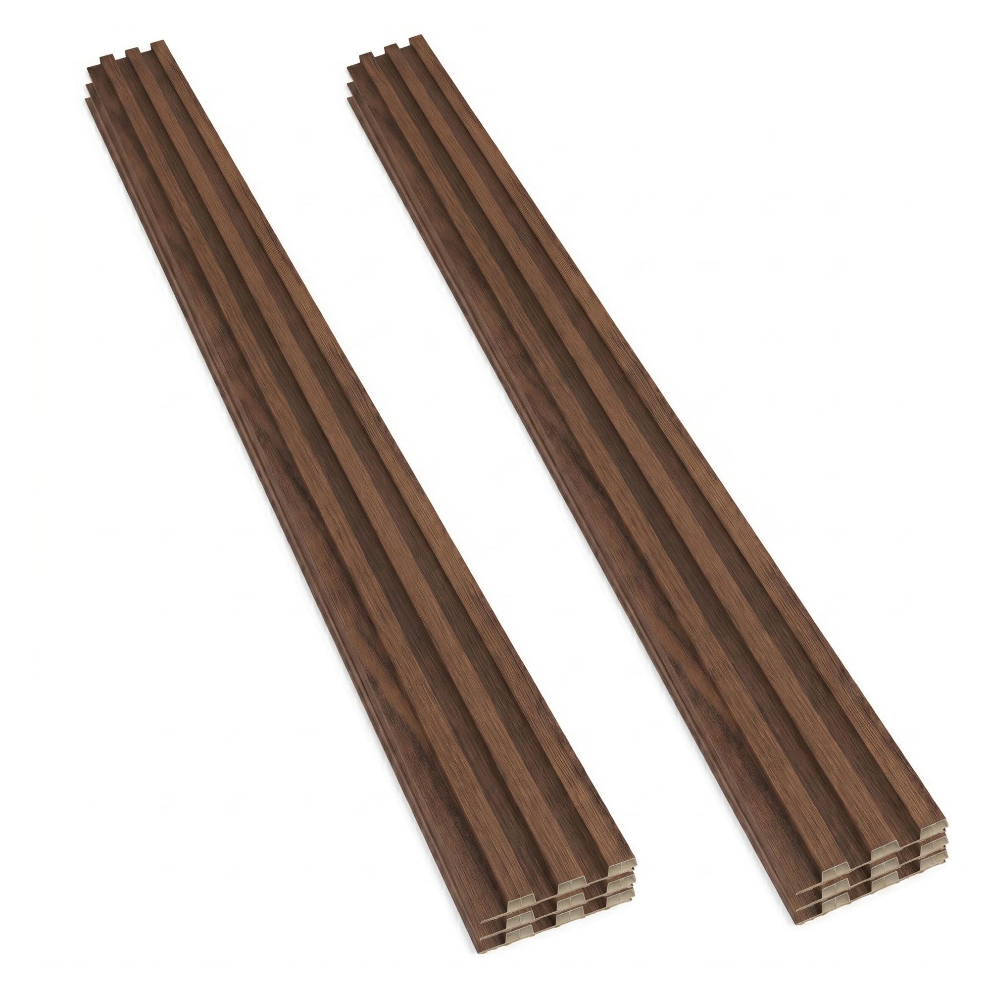 FRANKYSTAR® Chopin – Juego de 6 paneles acústicos decorativos para interior y exterior, de WPC, Walnut (18 x 235 x 2,1 cm)