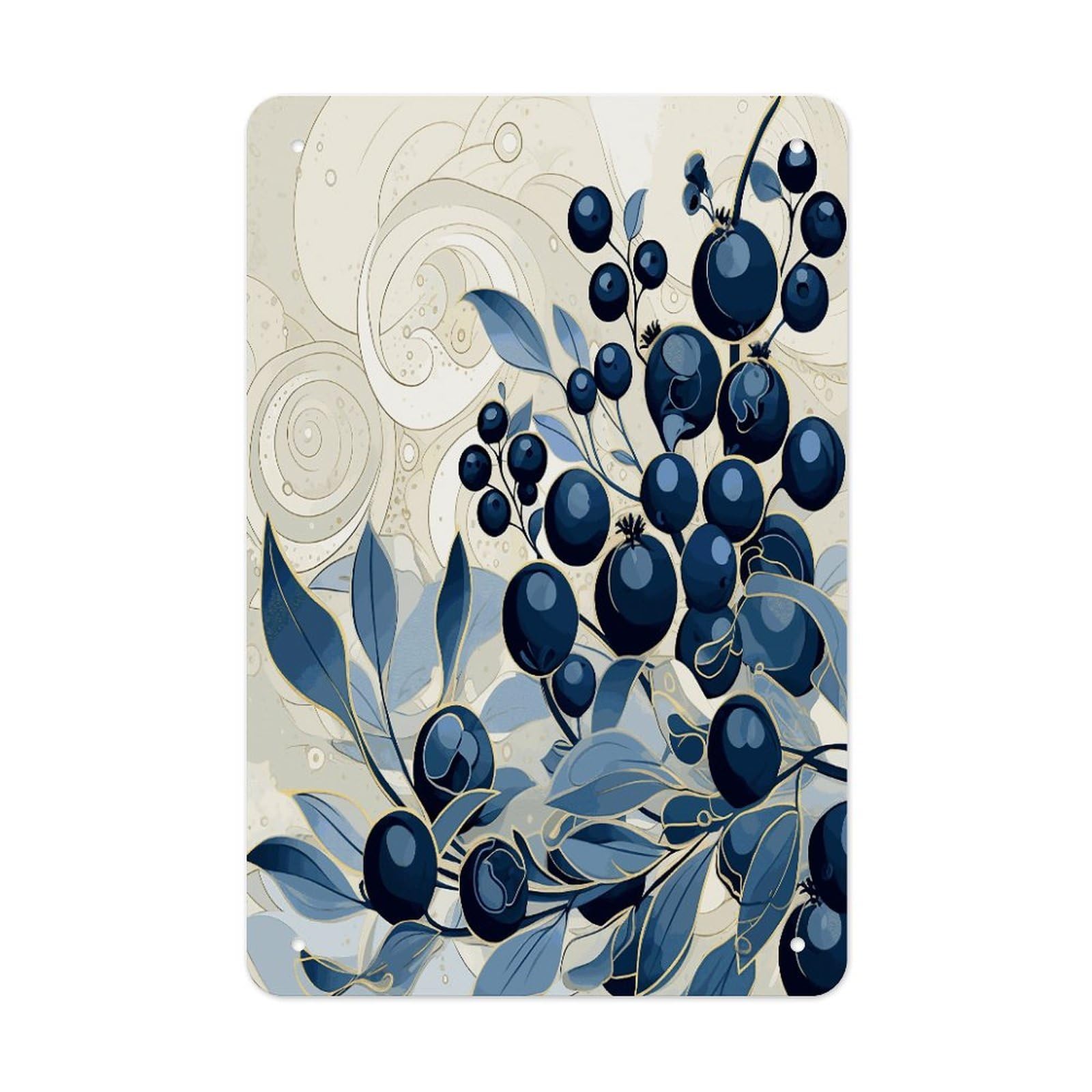 Field of Blueberries Metal Tin Sign Wall Decor Funny Retro Sign Weatherproof Metal Wall Art for Indoor Or Outdoor Retro Tin Signs for Kitchen Office Home Bar Decor 11.8 X 7.9 Inch