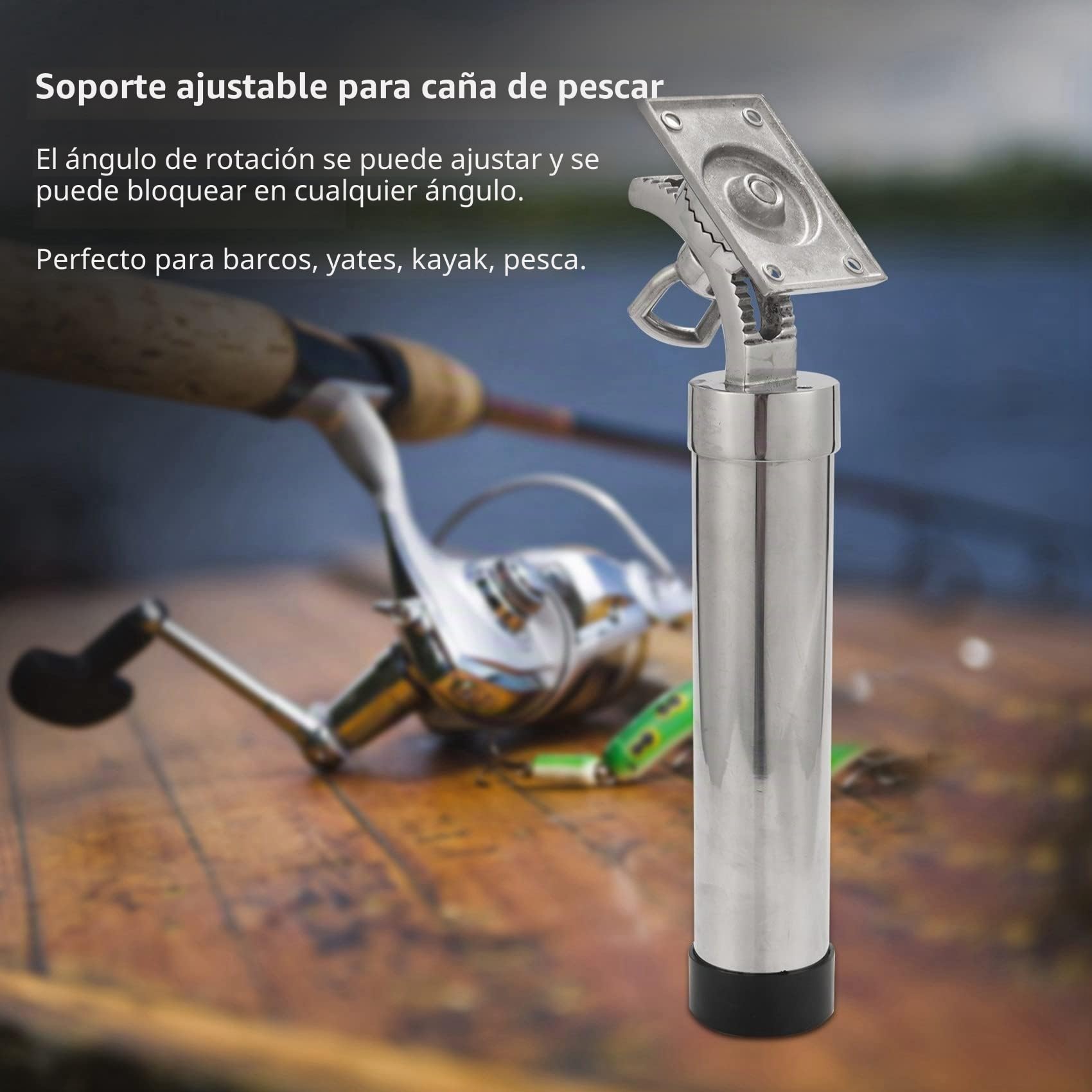 Jevina Soporte ajustable para cañas de pescar para , color plateado