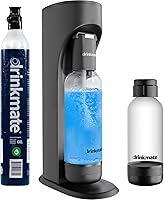 DrinkMate OmniFizz Soda Maker: Carbonates Water, Juice, Wine, Cocktails & More with Fizz Infuser - Includes 60L CO2 & Bottles, Matte Black