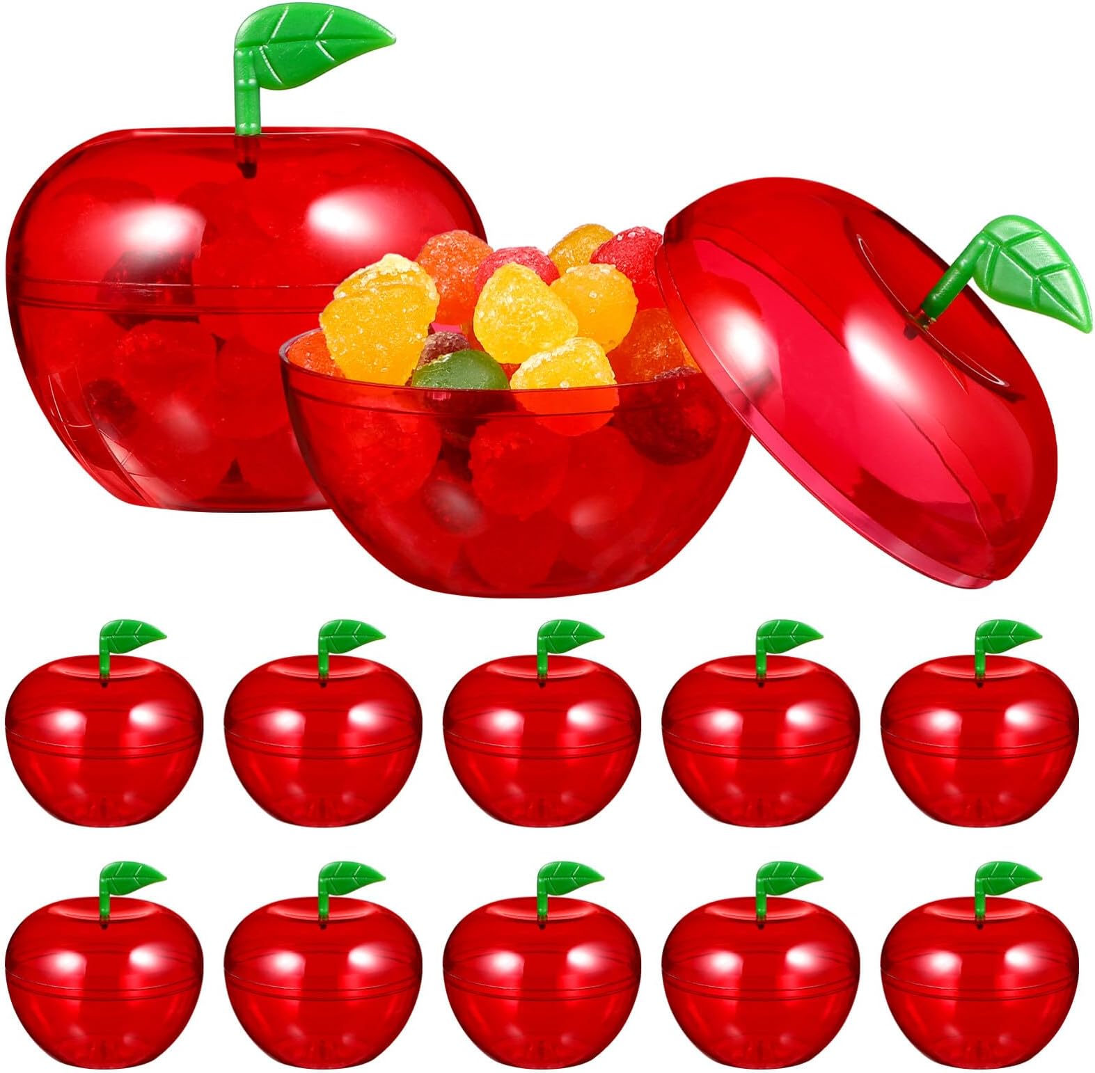 Apple Containers Plastic Cookie Jars 12PCS Red Apple