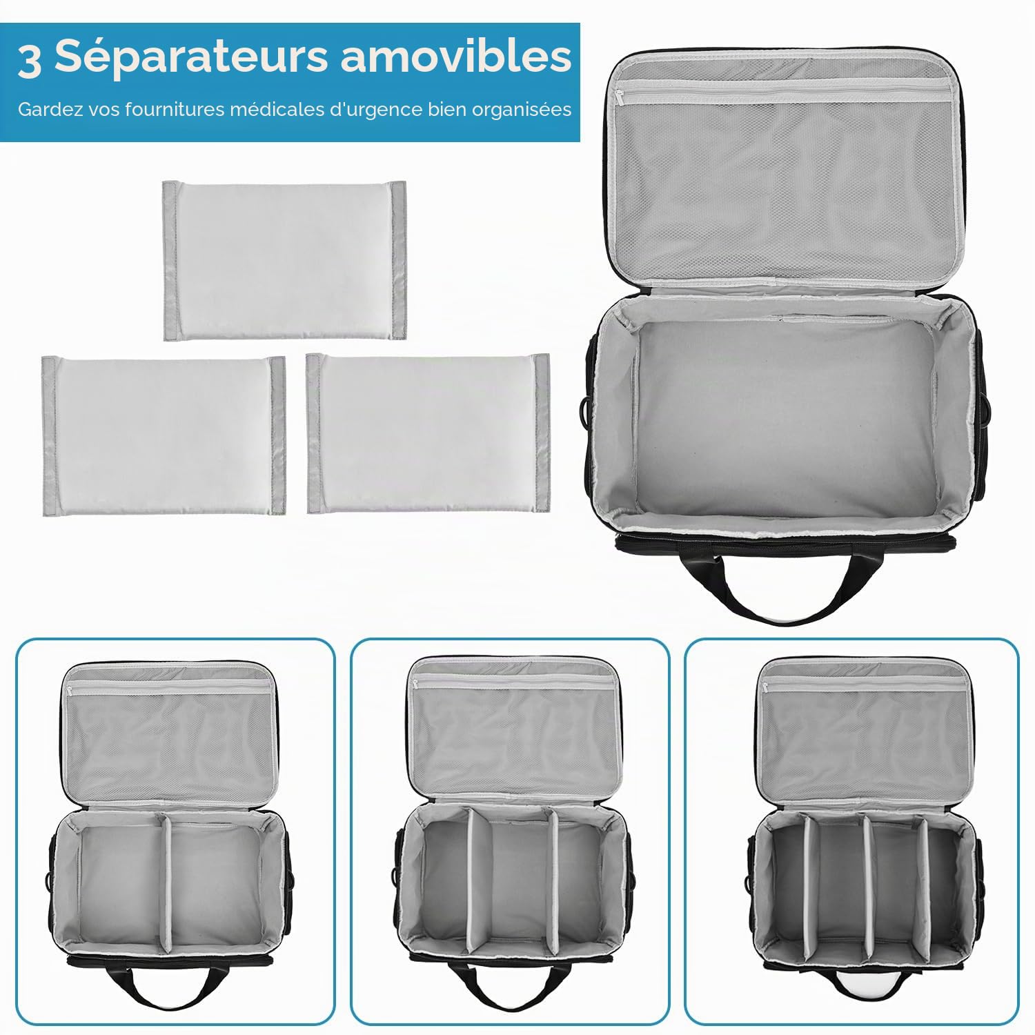 sac vide de premiers secours, organisateur de médicaments pour infirmière, sac à voyage, pilules