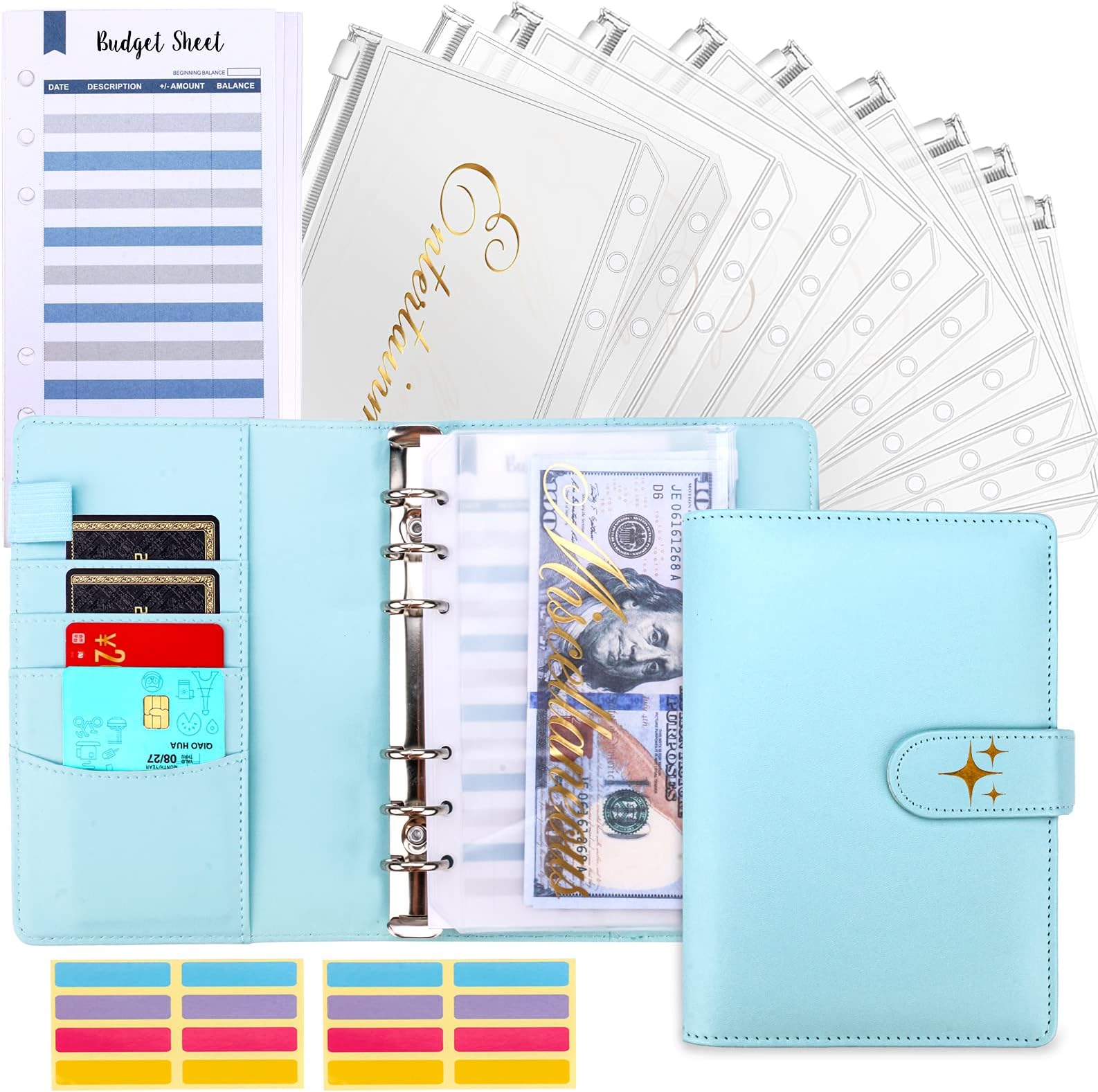 Budget Binder with Cash Envelopes, Money Saving Binder, Cash Envelopes for Budgeting, Money Organizer for Cash, Budget Binder for Saving Money