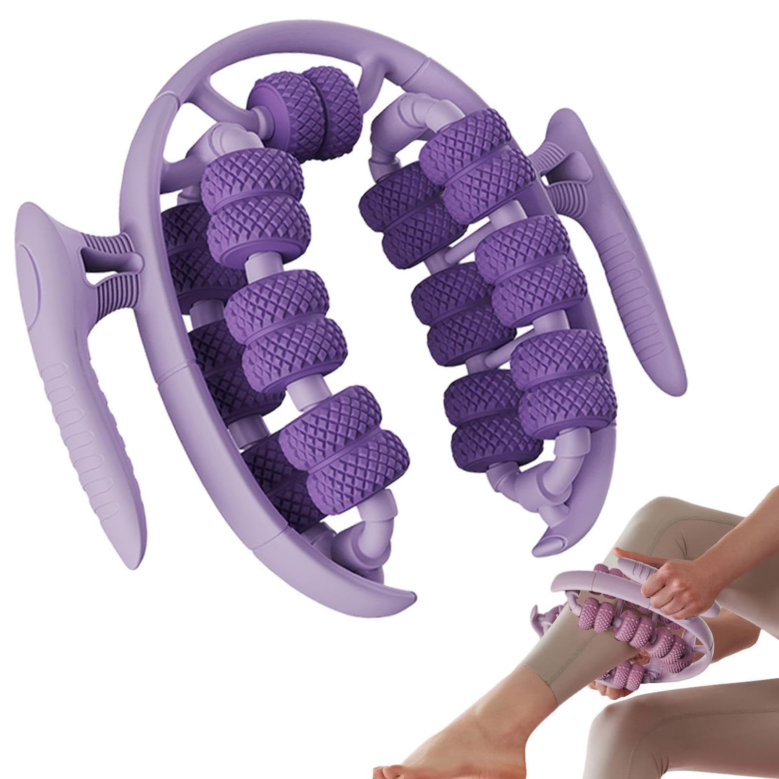 ExceforeMuscle Roller, Massage Roller Trigger Point Roller Massager for Calves, Leg, Arms, 360-Degree Rotatable, Roller Deep Massage Tool for Relieve Muscle Soreness, Stiffness and Tight Muscles