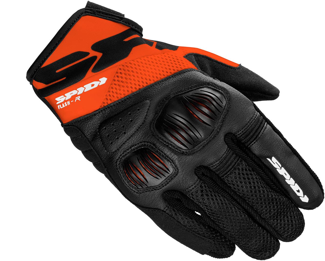 SPIDI Flash R-EVO motorcycle gloves, black orange XXL