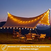 Yuusei 60m Kültéri LED Fényfüzér Távirányítóval - 100+4 G40 Vízálló IP45 Meleg Fehér Izzó Kerti Partikhoz, Teraszra, Esküvőre 8